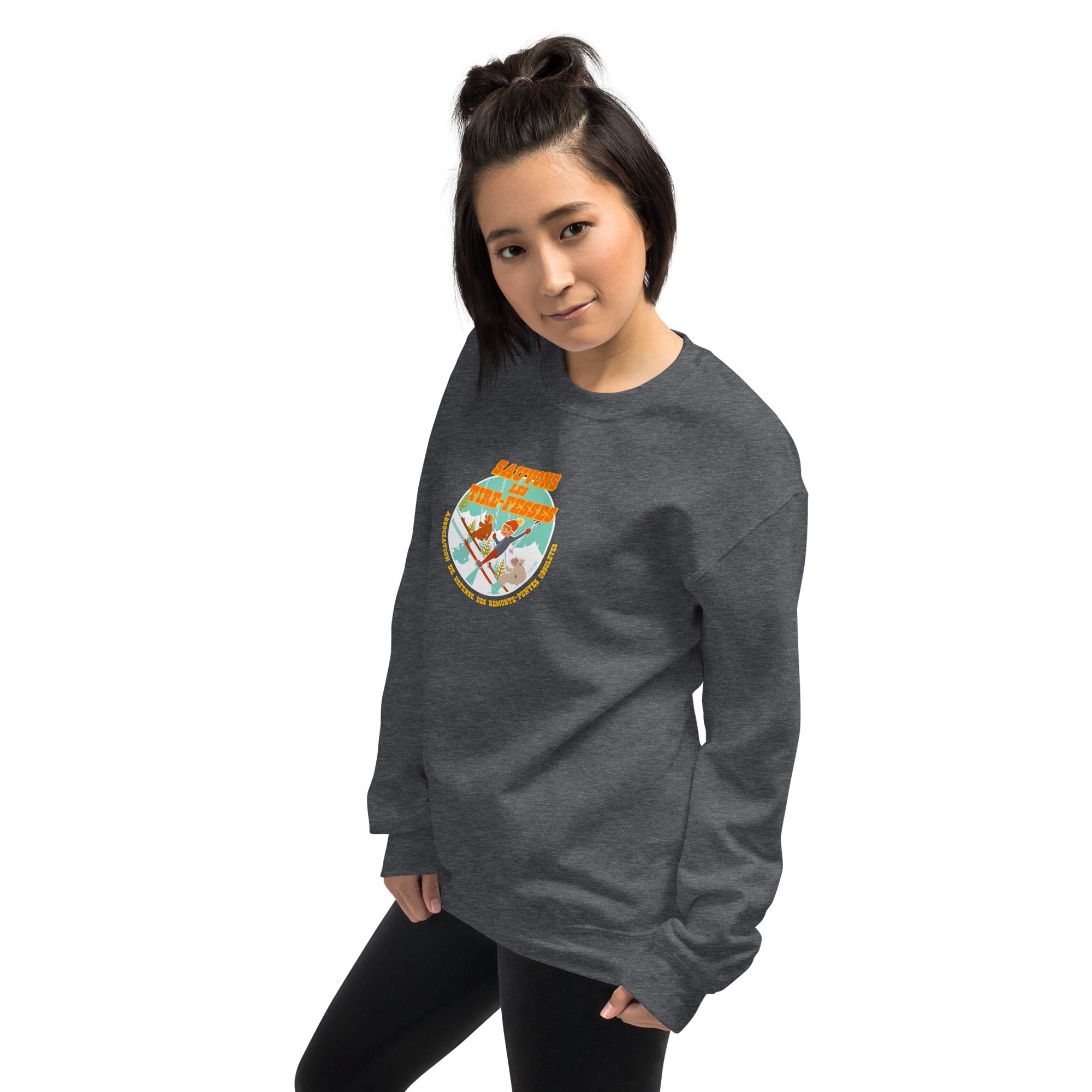 Unisex Sweatshirt Sauvons les Tires-fesses on dark colors (front & back)