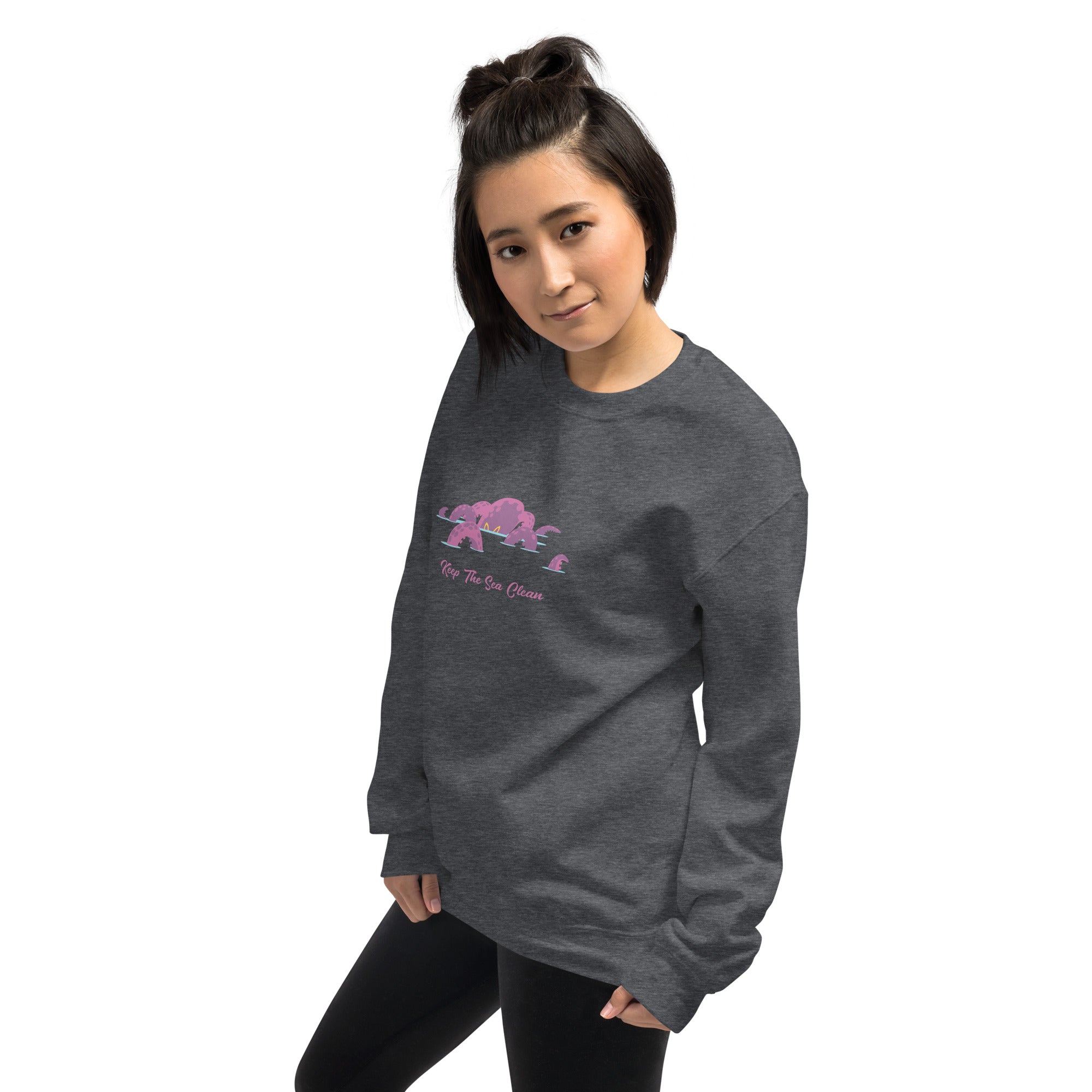 Sweat Unisexe à Col Rond Octopus Purple sur couleurs foncées