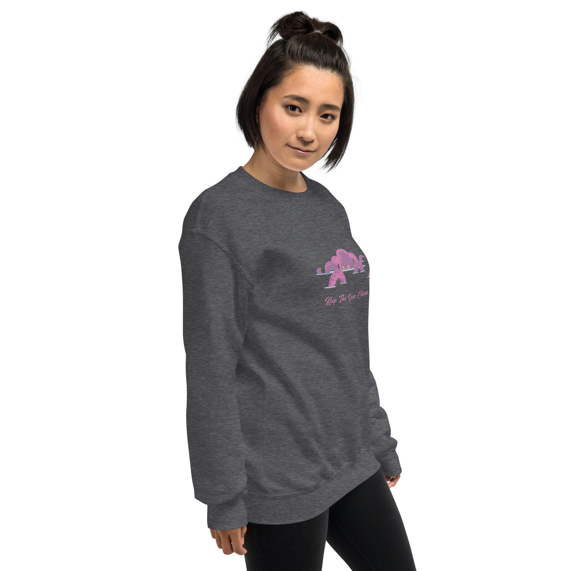 Sweat Unisexe à Col Rond Octopus Purple sur couleurs foncées