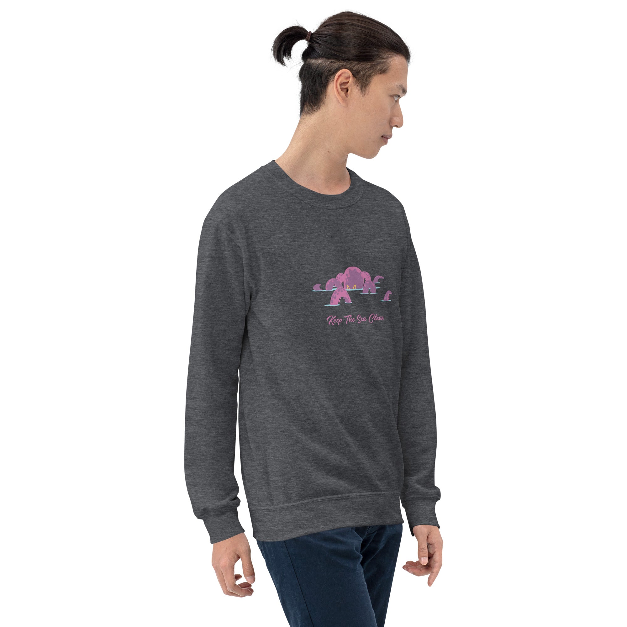 Sweat Unisexe à Col Rond Octopus Purple sur couleurs foncées