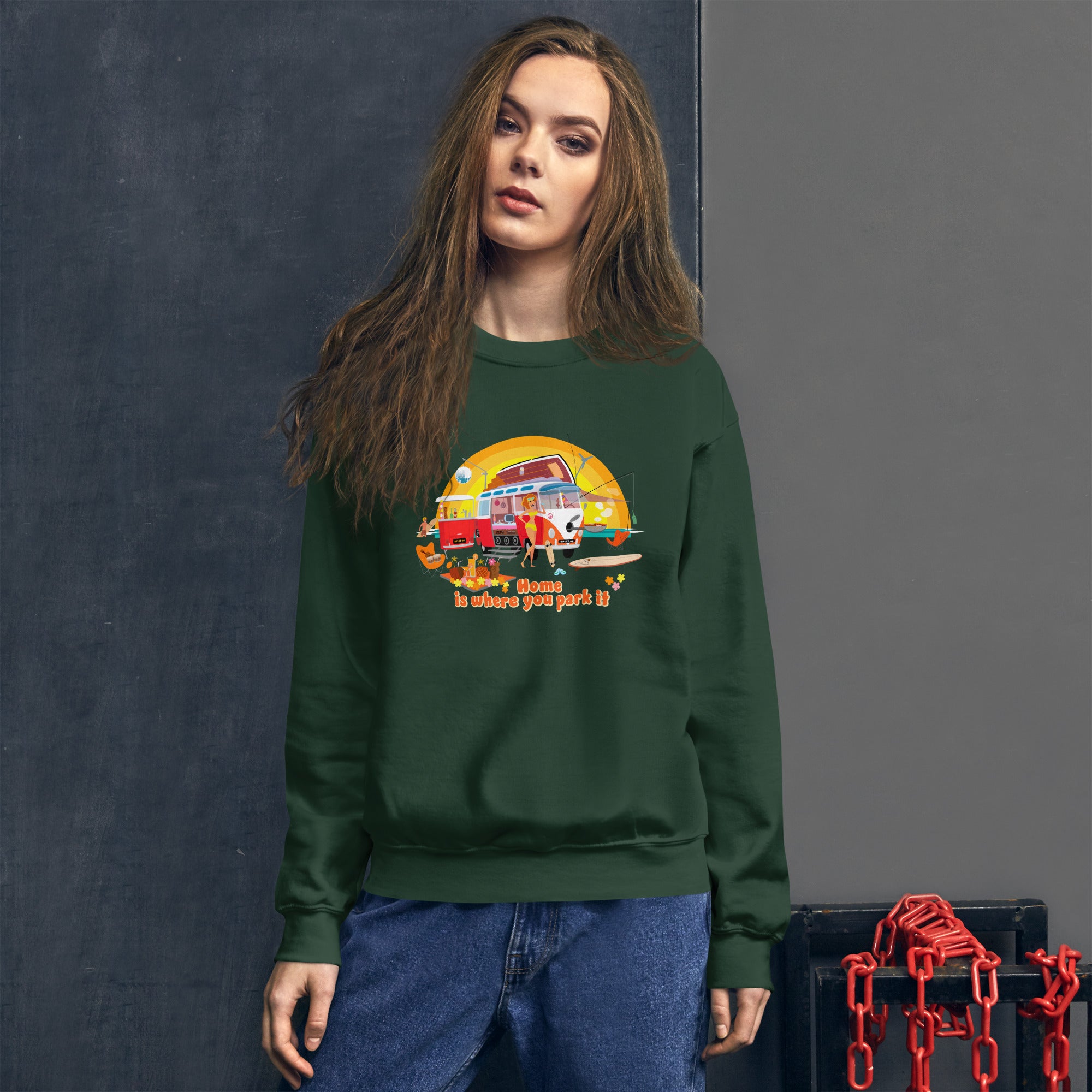 Unisex Sweatshirt Ultra Combi Home is where you park it on dark colors