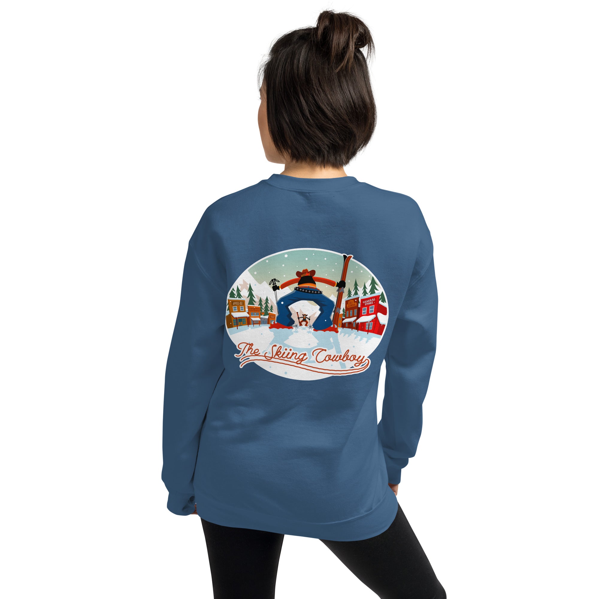 Unisex Sweatshirt Ski Fight at OK Corral on dark colors (front & back)