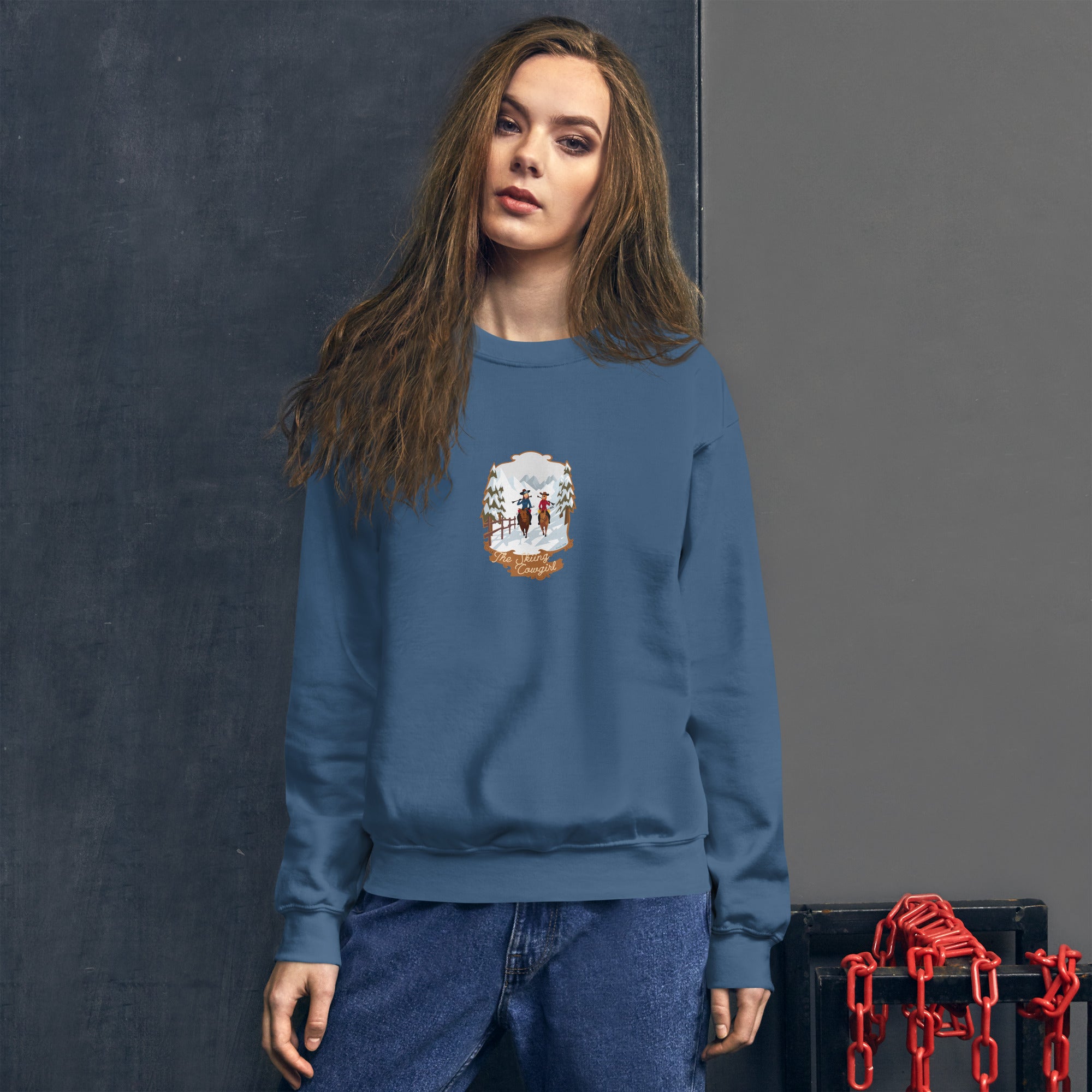 Unisex Sweatshirt The Skiing Cowgirl