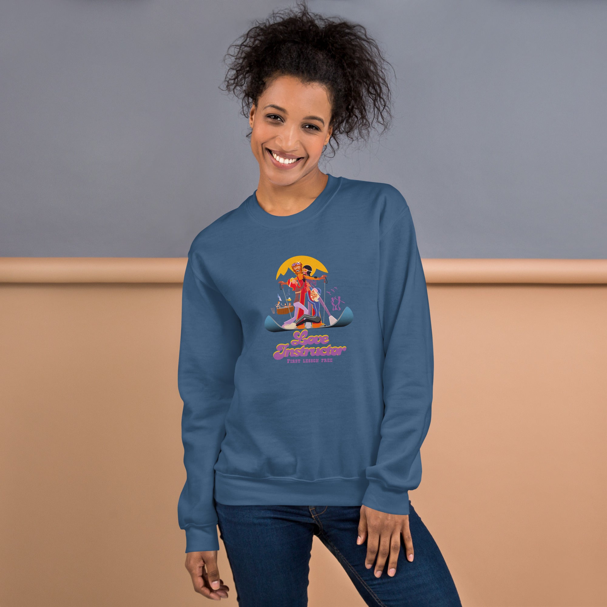 Unisex Sweatshirt Love Instructor First Lesson free on dark colors