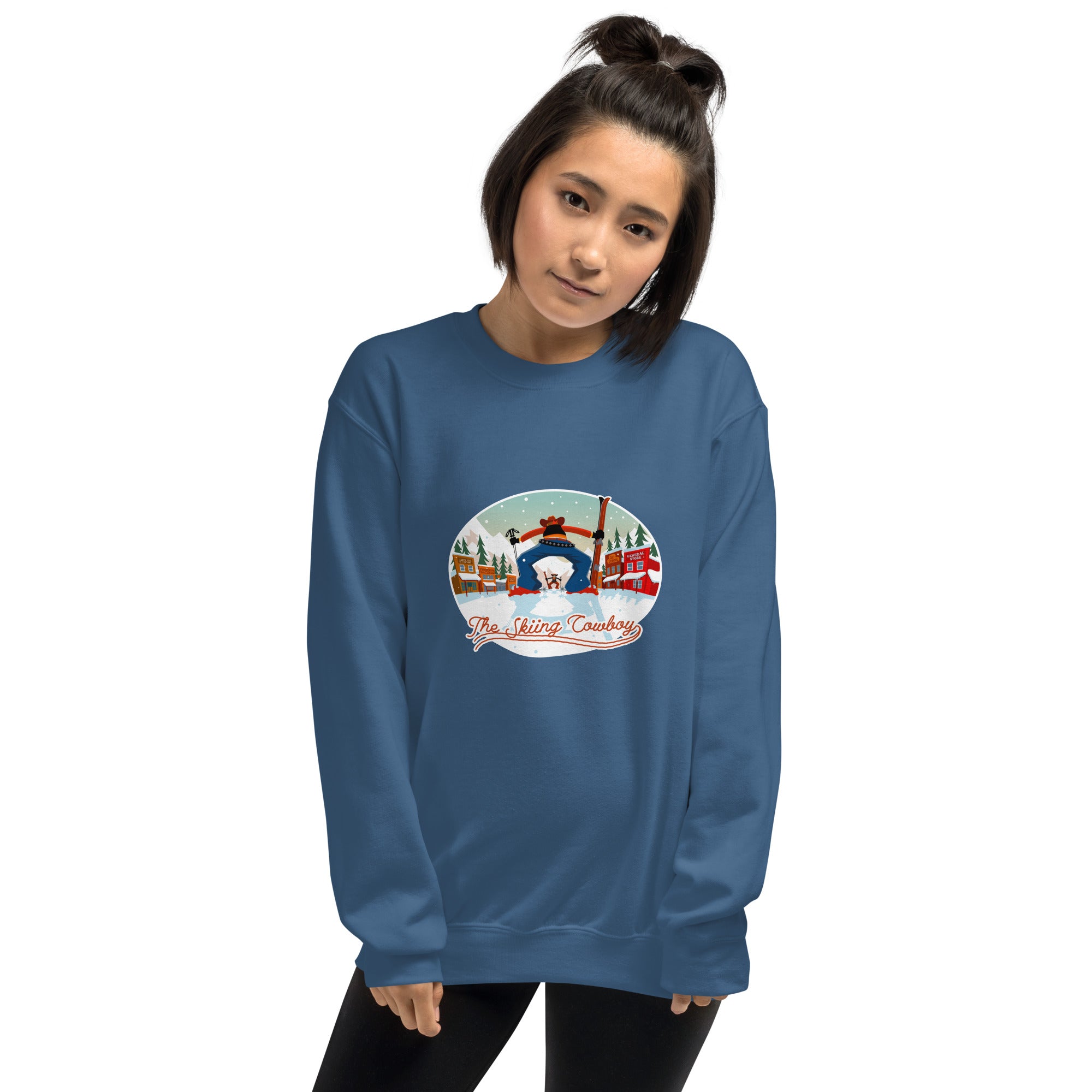 Unisex Sweatshirt Ski Fight at OK Corral on dark colors (front & back)