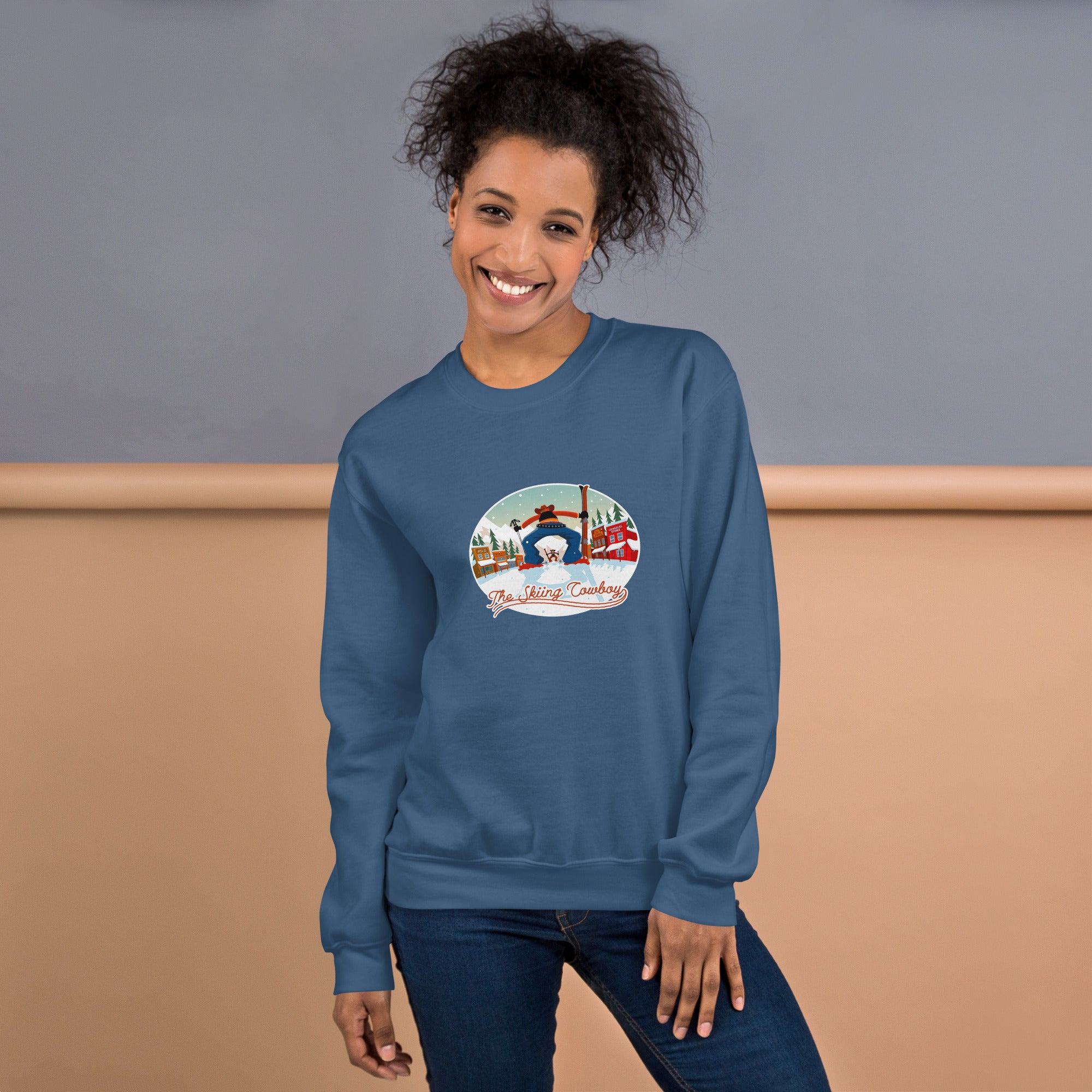 Unisex Sweatshirt Ski Fight at OK Corral on dark colors (front & back)