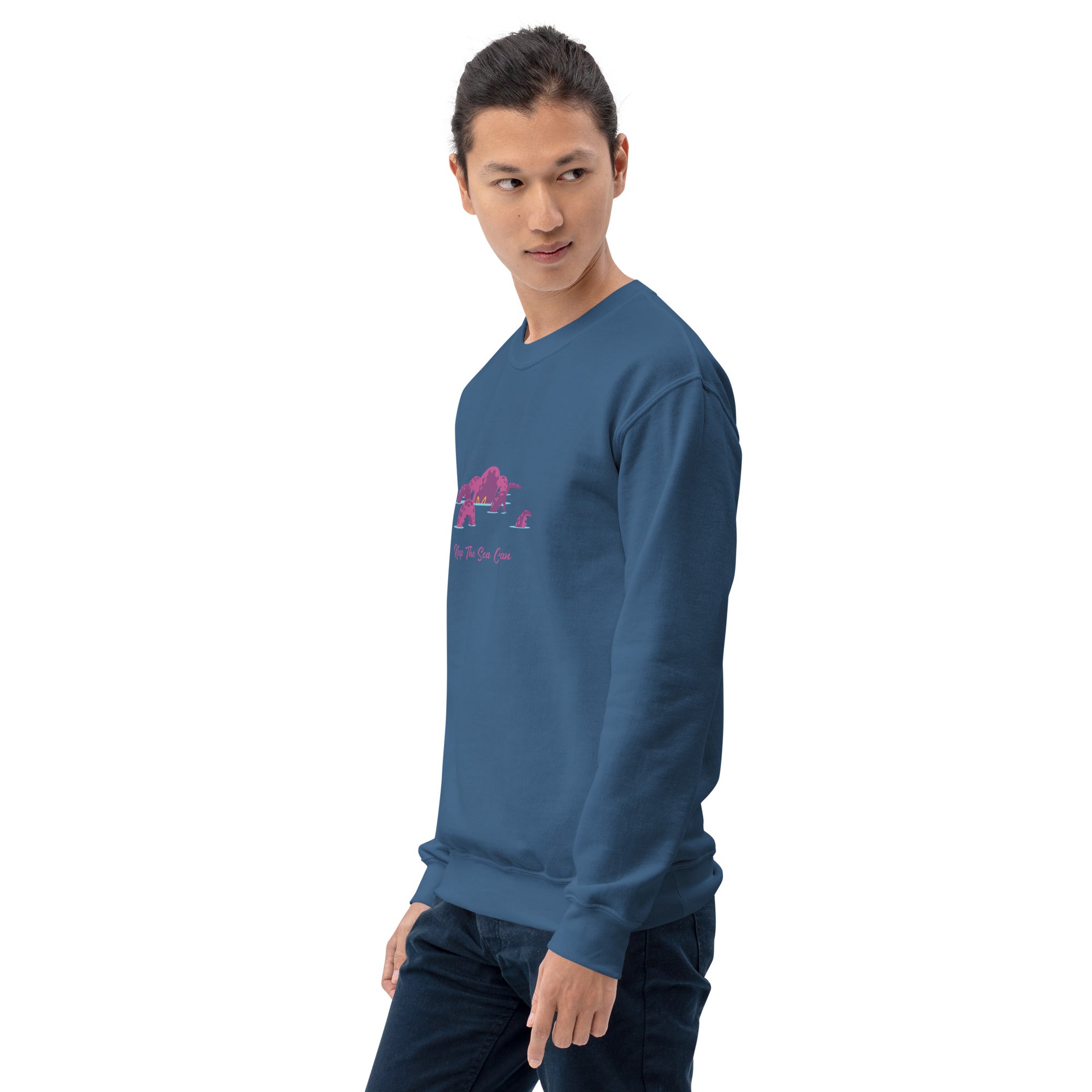 Sweat Unisexe à Col Rond Octopus Purple sur couleurs foncées