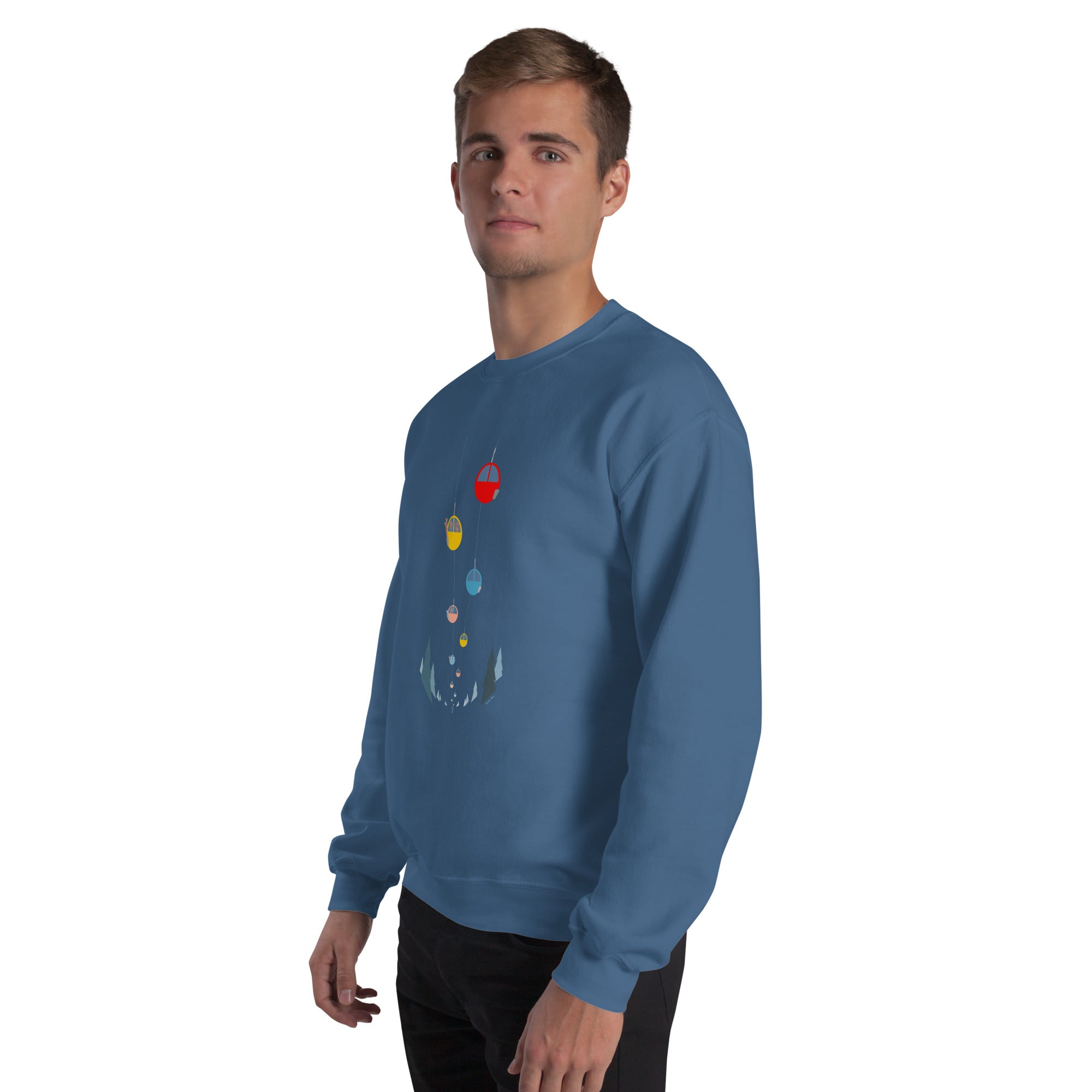 Unisex Sweatshirt Gondolas in the mist on dark colors