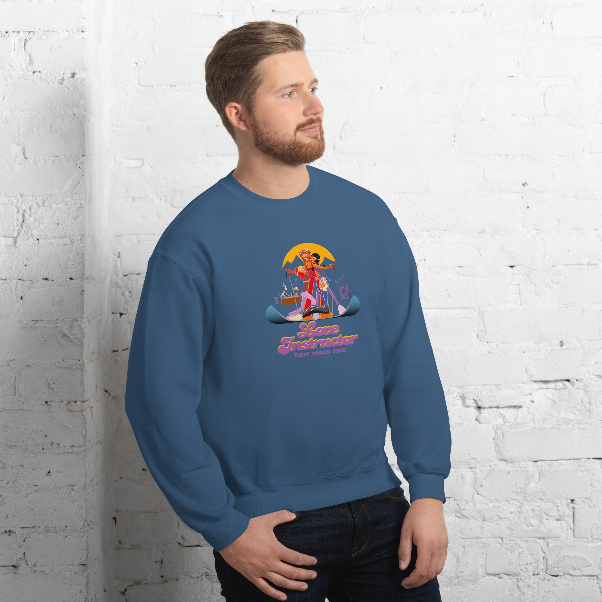 Unisex Sweatshirt Love Instructor First Lesson free on dark colors