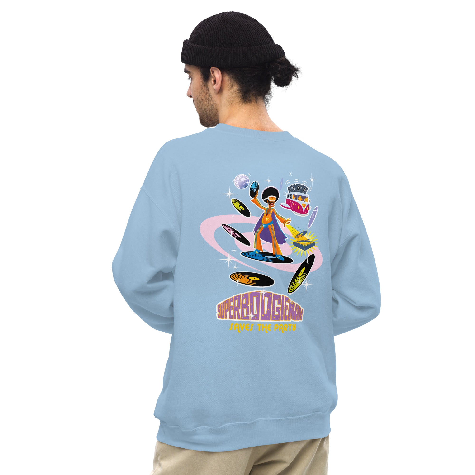 Unisex Sweatshirt Superboogieman on light colors (front & back)