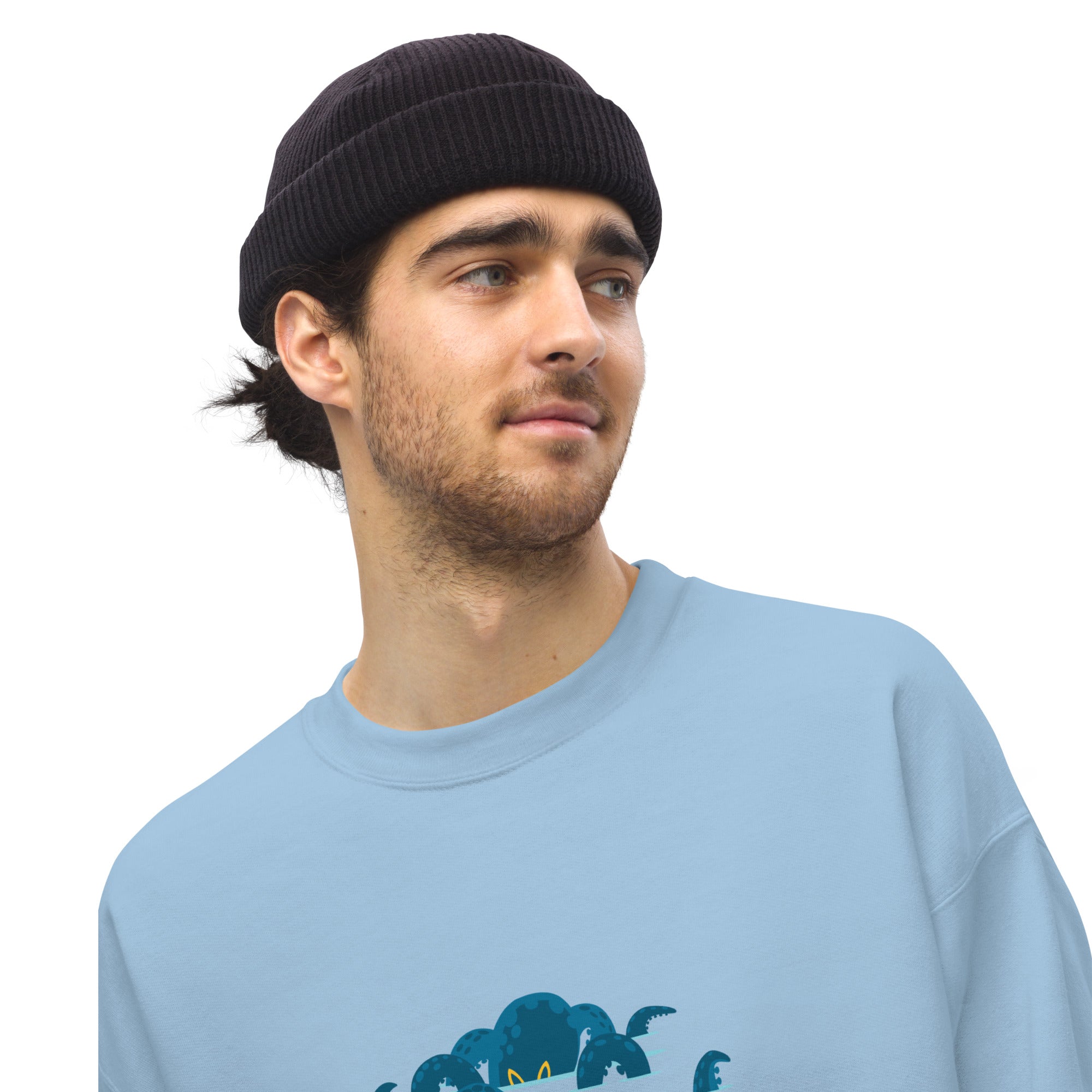 Sweat Unisexe à Col Rond Octopus Blue sur couleurs claires