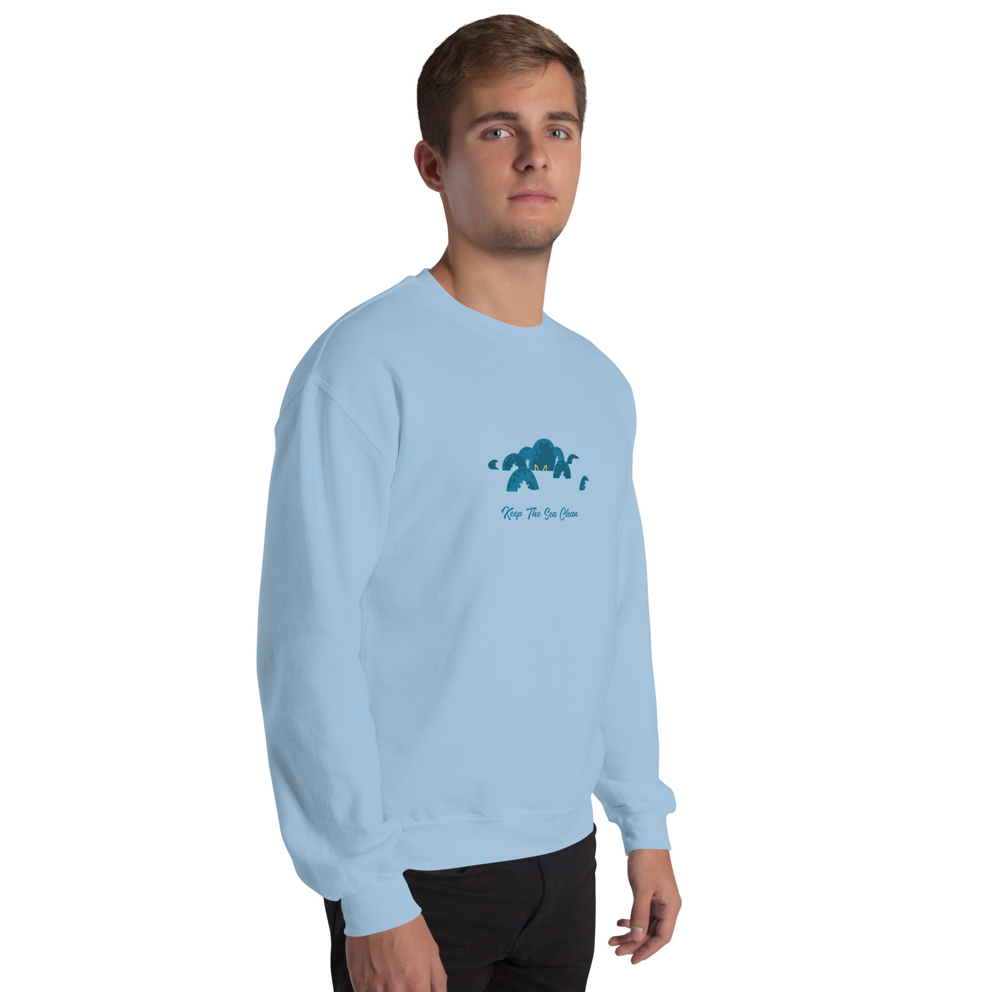 Sweat Unisexe à Col Rond Octopus Blue sur couleurs claires