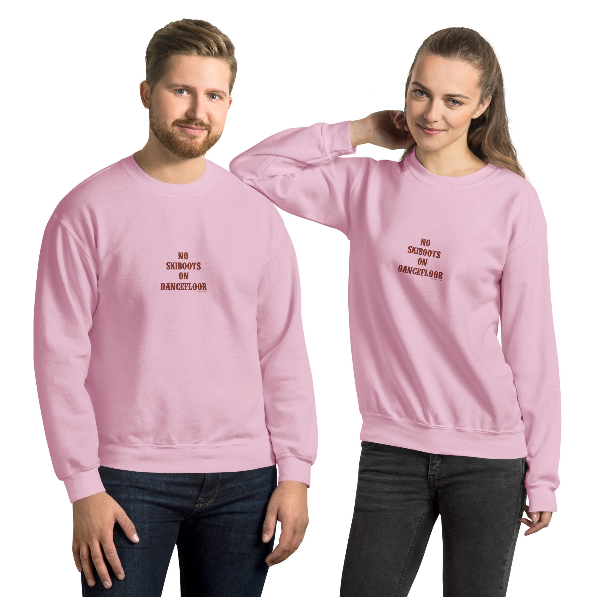 Unisex Sweatshirt No Skiboots on Dancefloor dark text