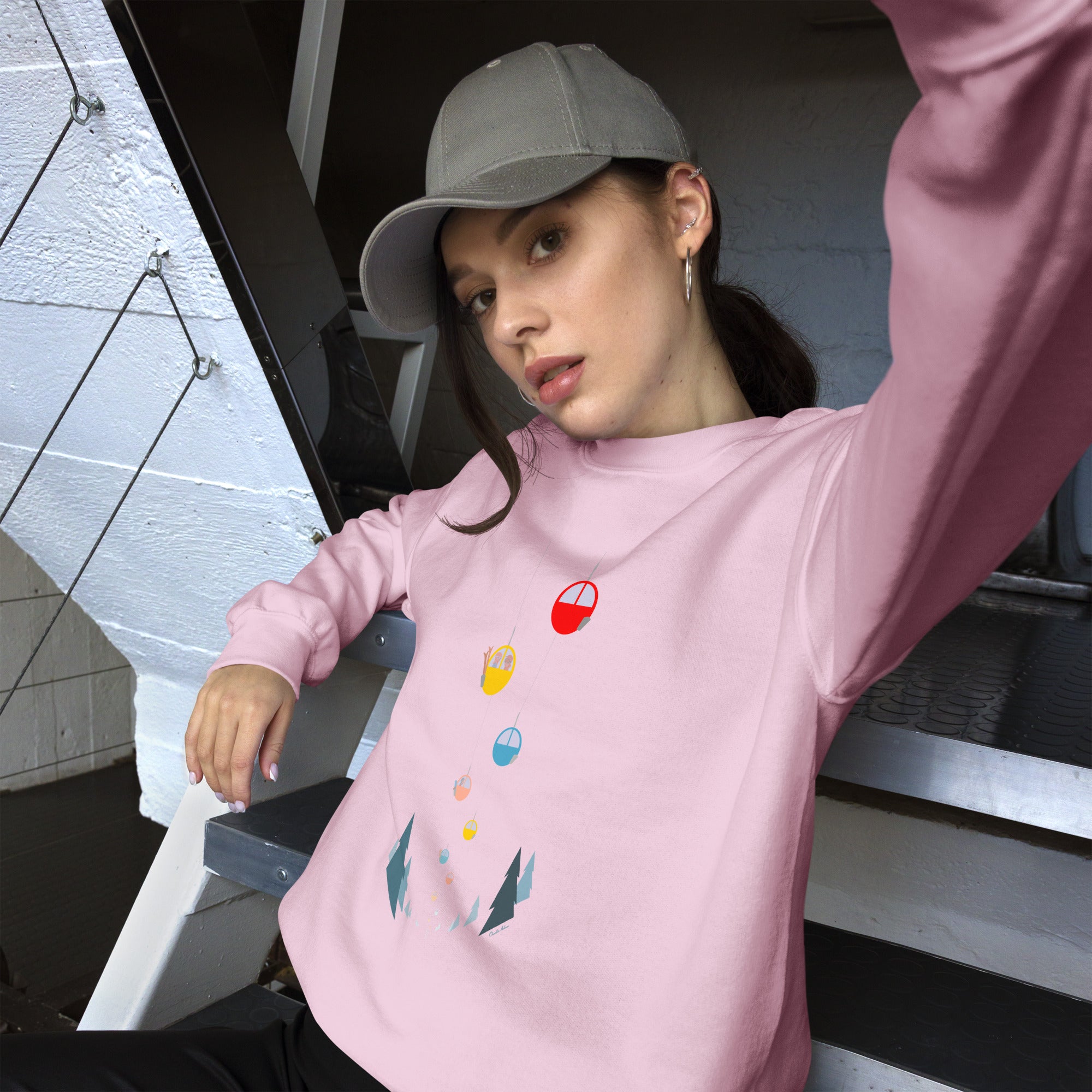 Unisex Sweatshirt Gondolas in the mist on light colors