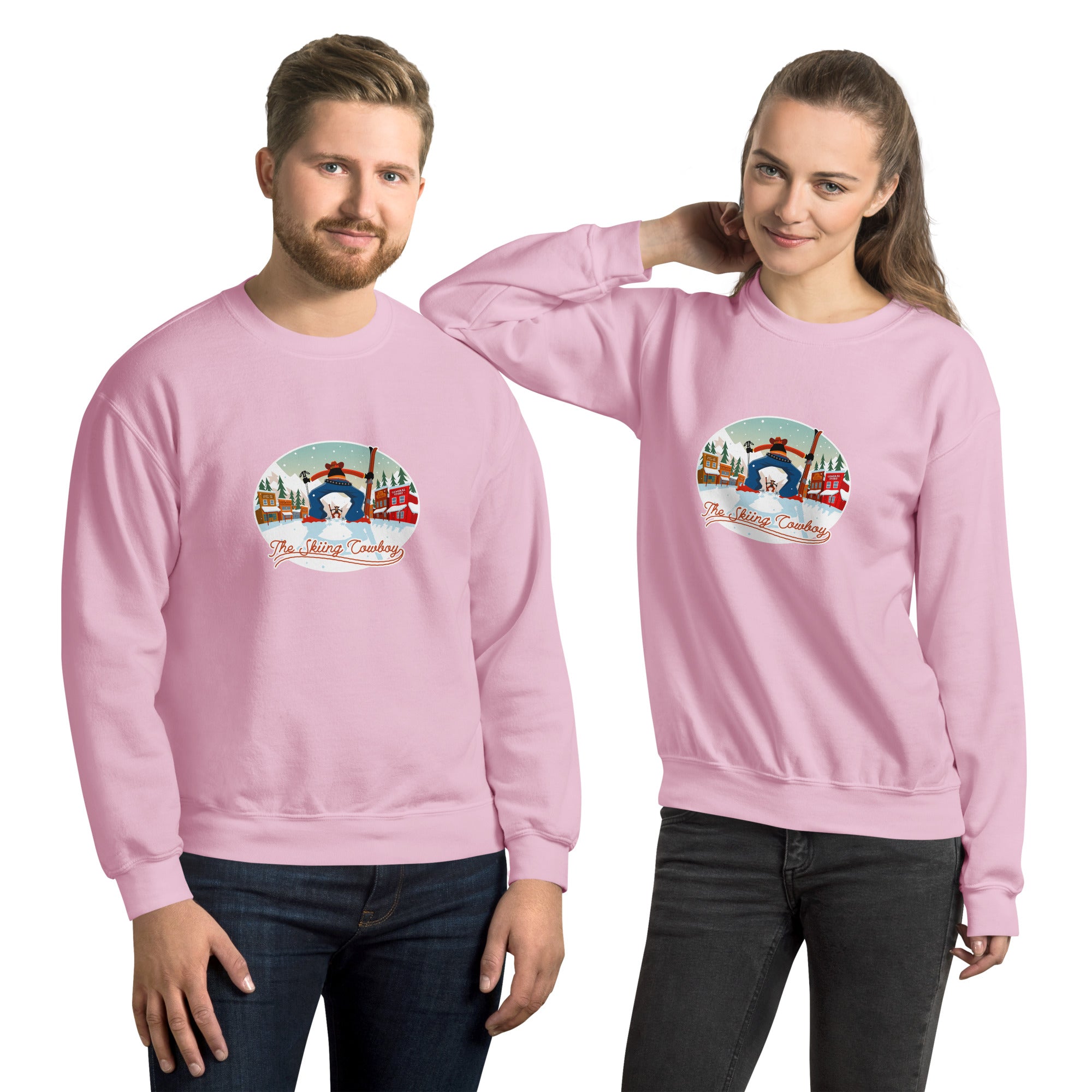 Unisex Sweatshirt Ski Fight at OK Corral on light colors (front & back)