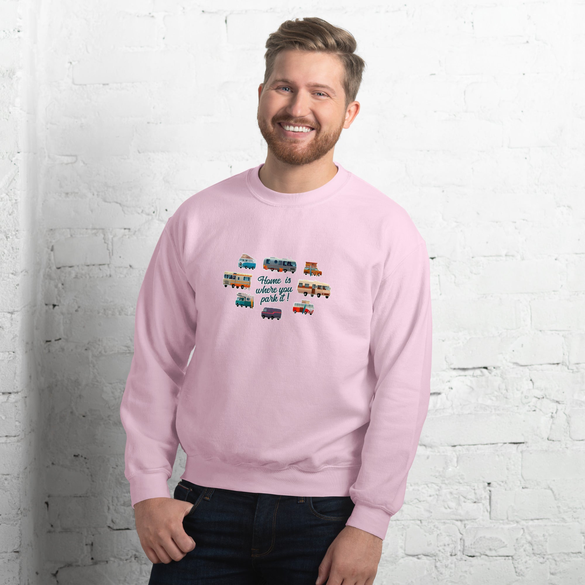 Unisex Sweatshirt Vintage Campers on light colors