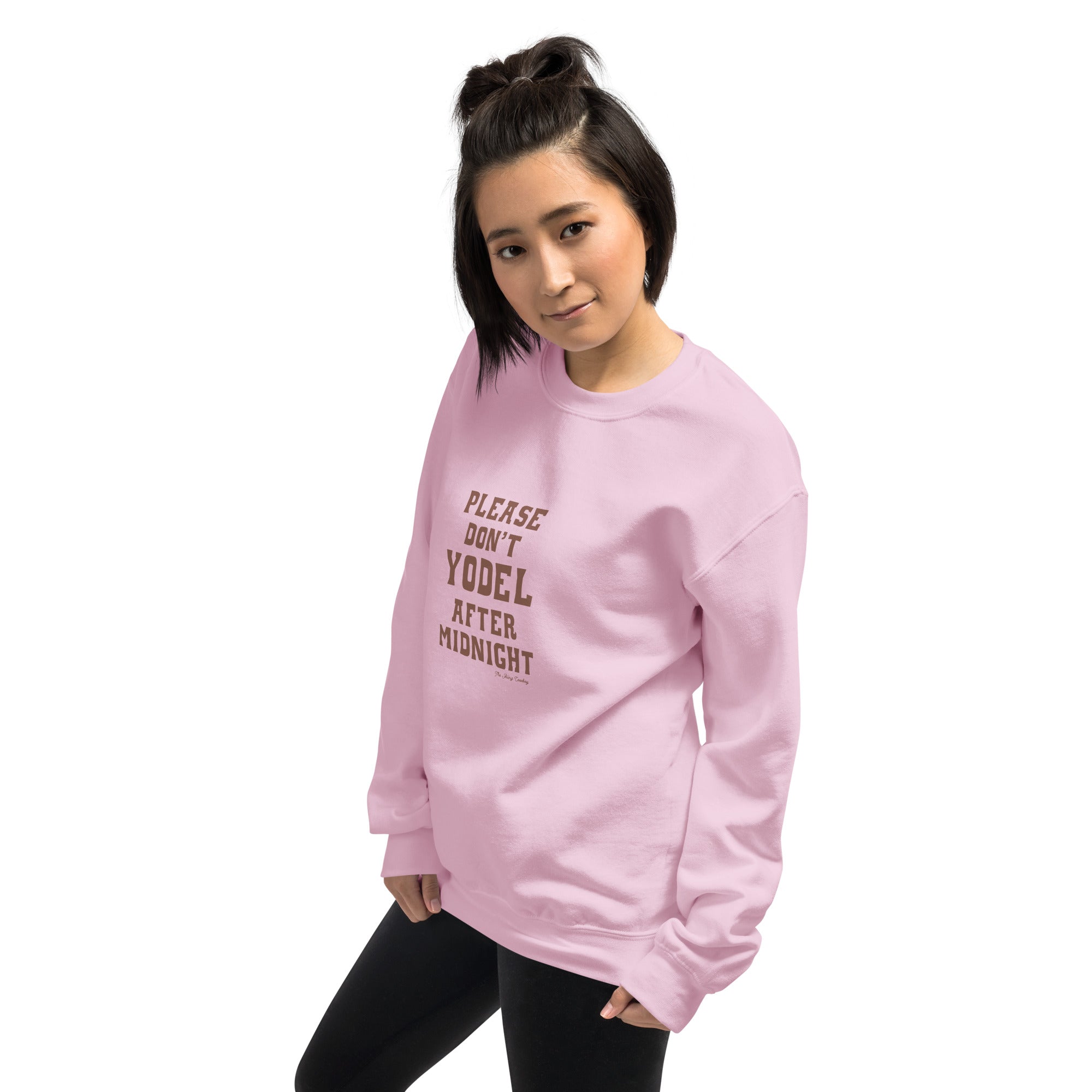 Unisex Sweatshirt Don't Yodel After Midnight dark text (front & back)