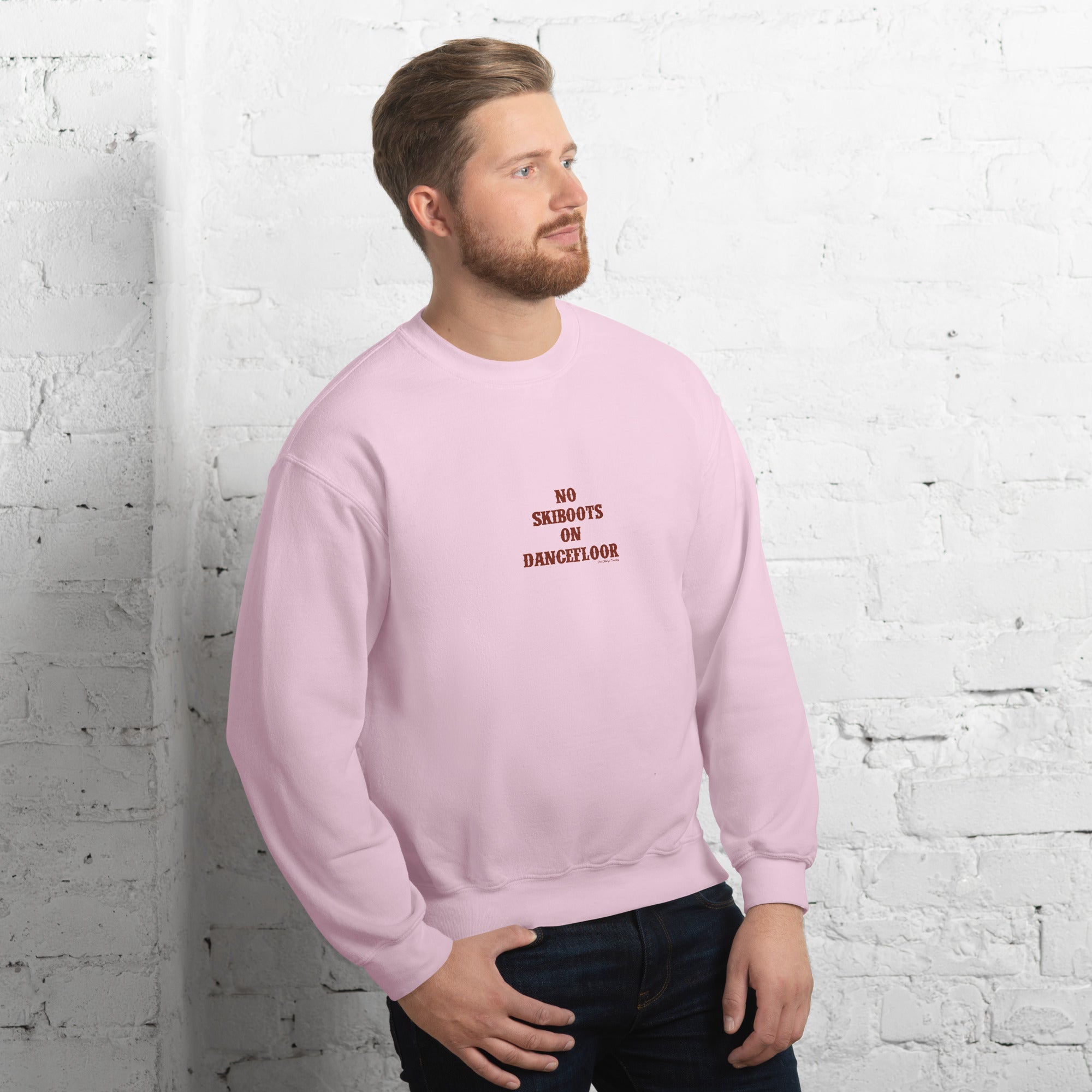 Unisex Sweatshirt No Skiboots on Dancefloor dark text