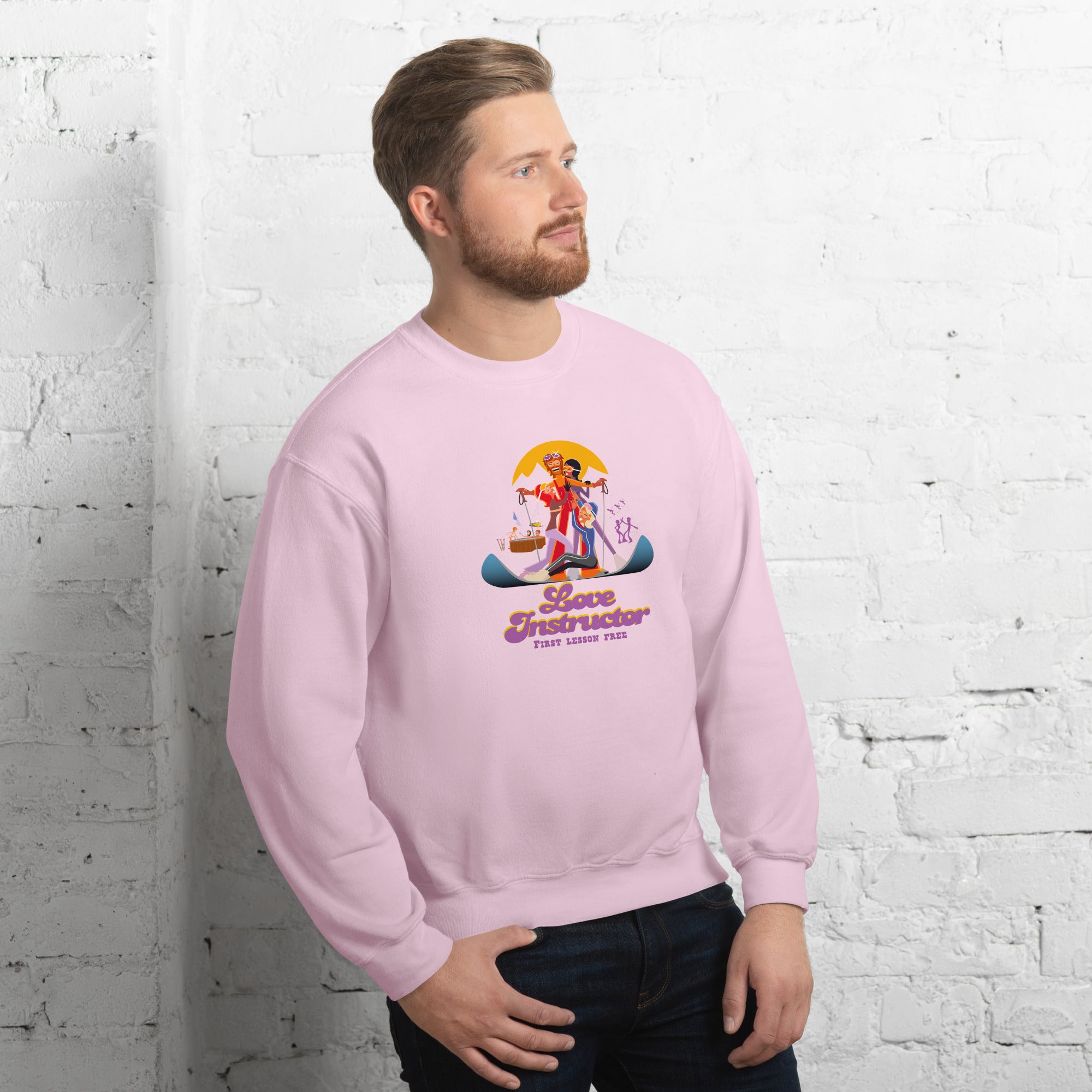 Unisex Sweatshirt Love Instructor First Lesson free on light colors