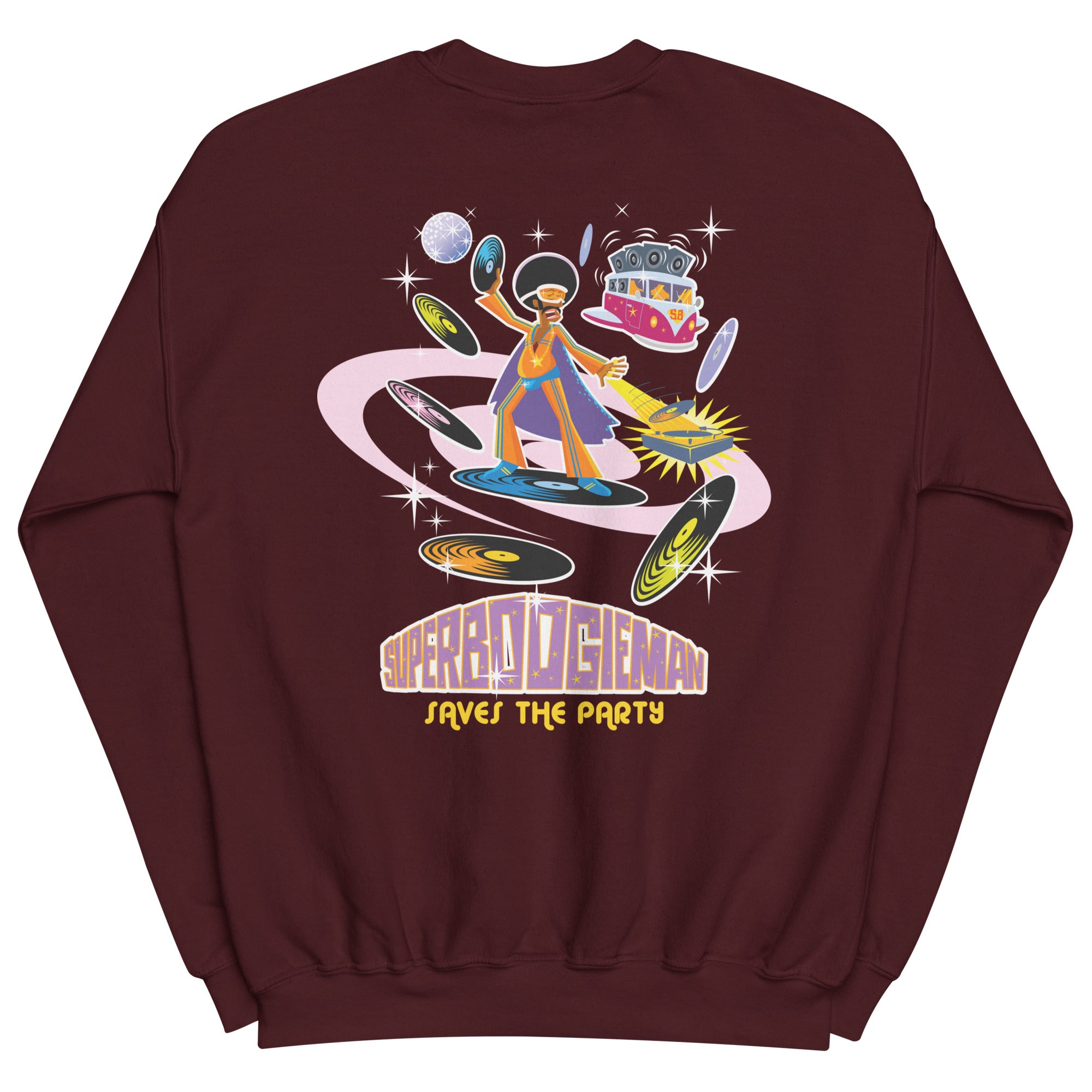 Unisex Sweatshirt Superboogieman on dark colors (front & back)