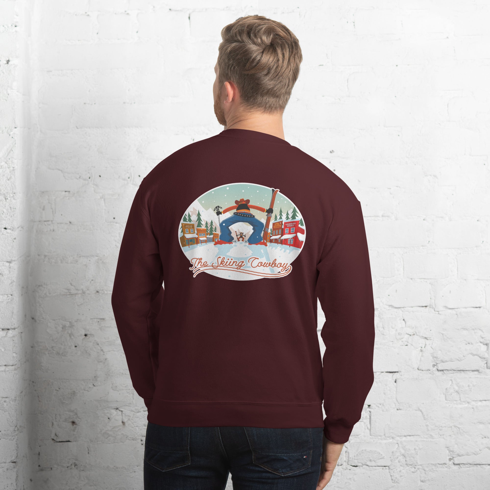 Unisex Sweatshirt Ski Fight at OK Corral on dark colors (front & back)