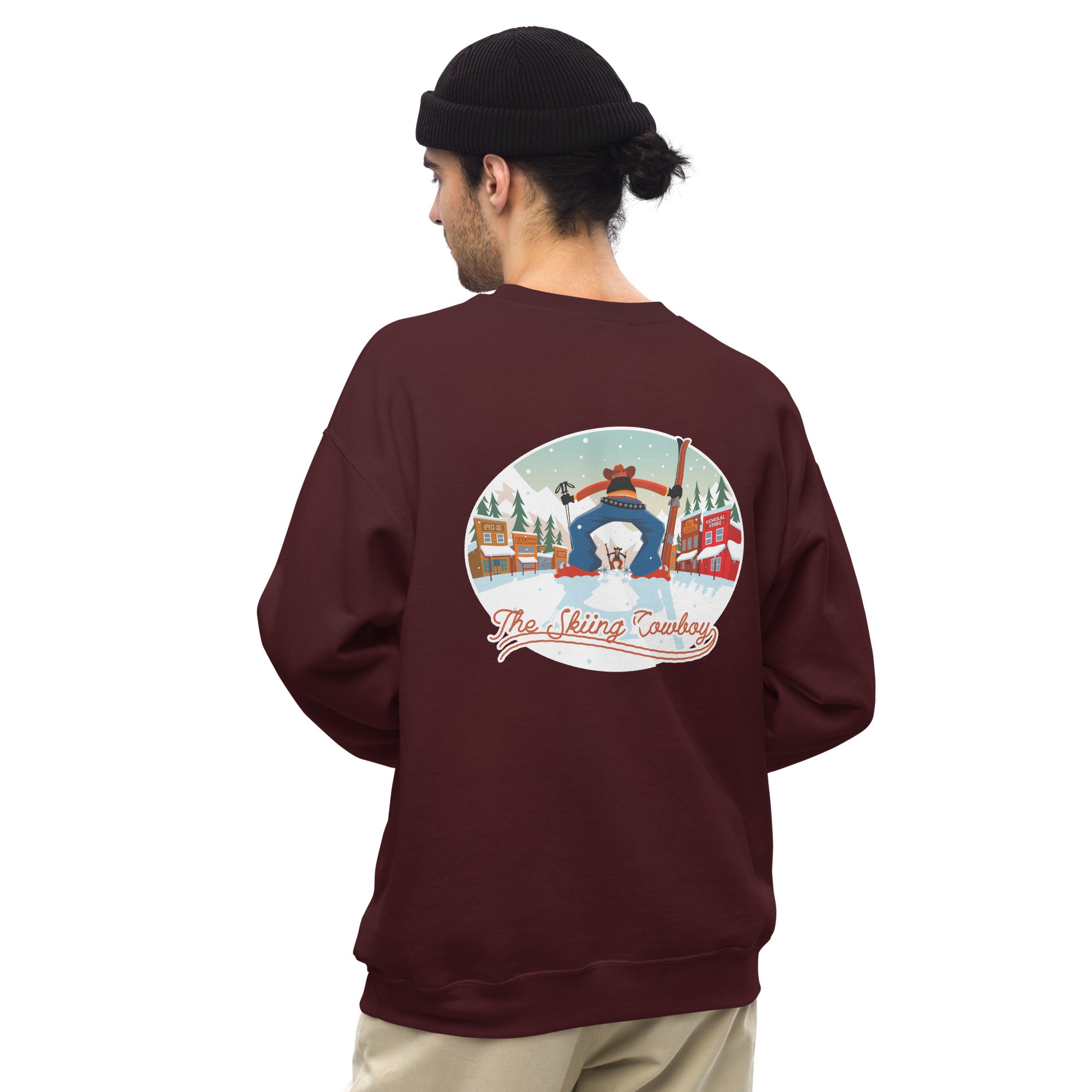 Unisex Sweatshirt Ski Fight at OK Corral on dark colors (front & back)