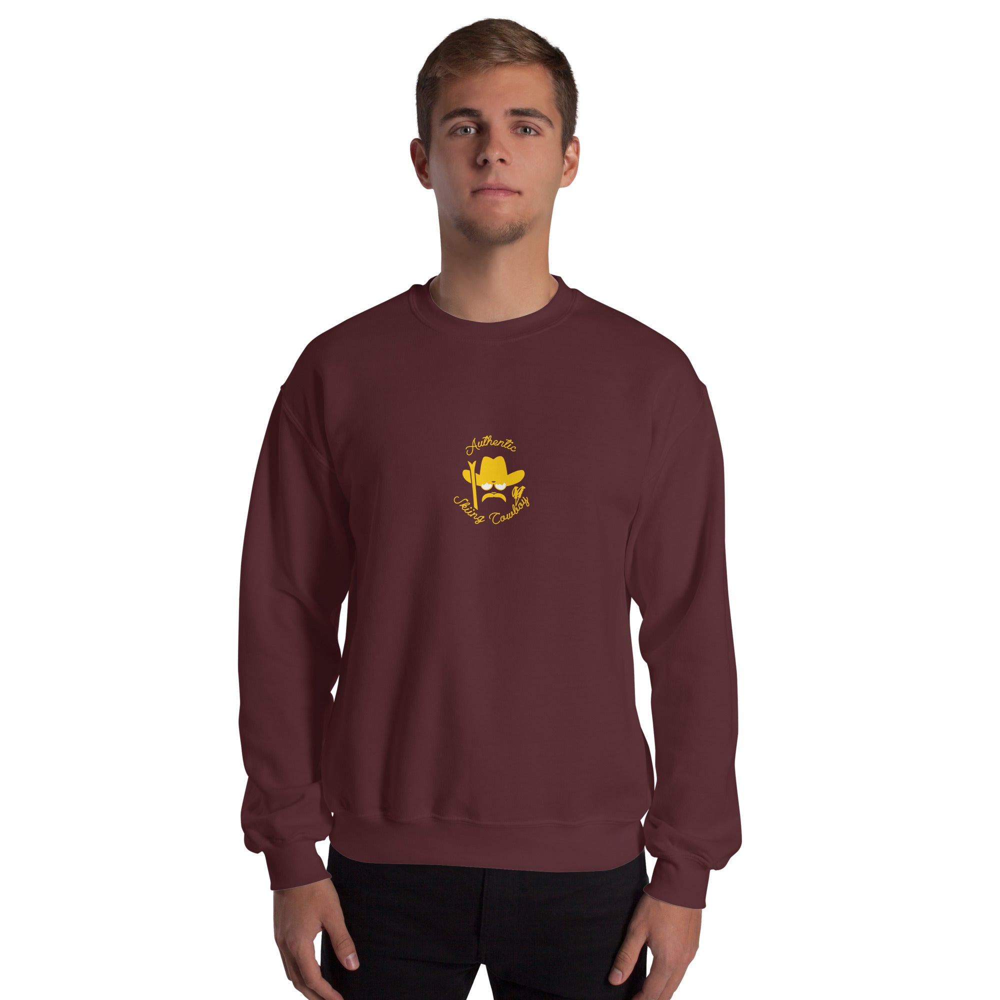 Unisex Sweatshirt Authentic Skiing Cowboy Gold