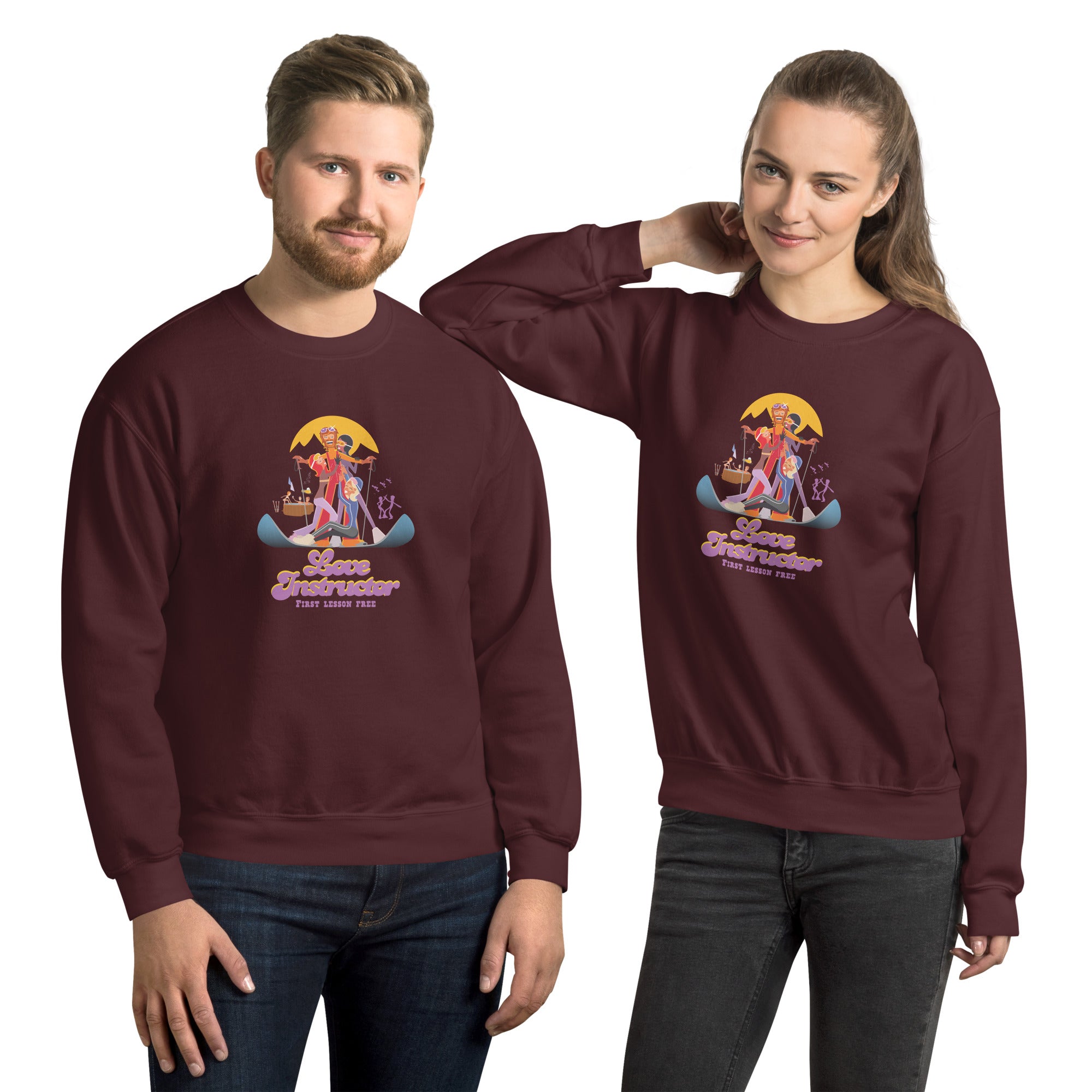 Unisex Sweatshirt Love Instructor First Lesson free on dark colors