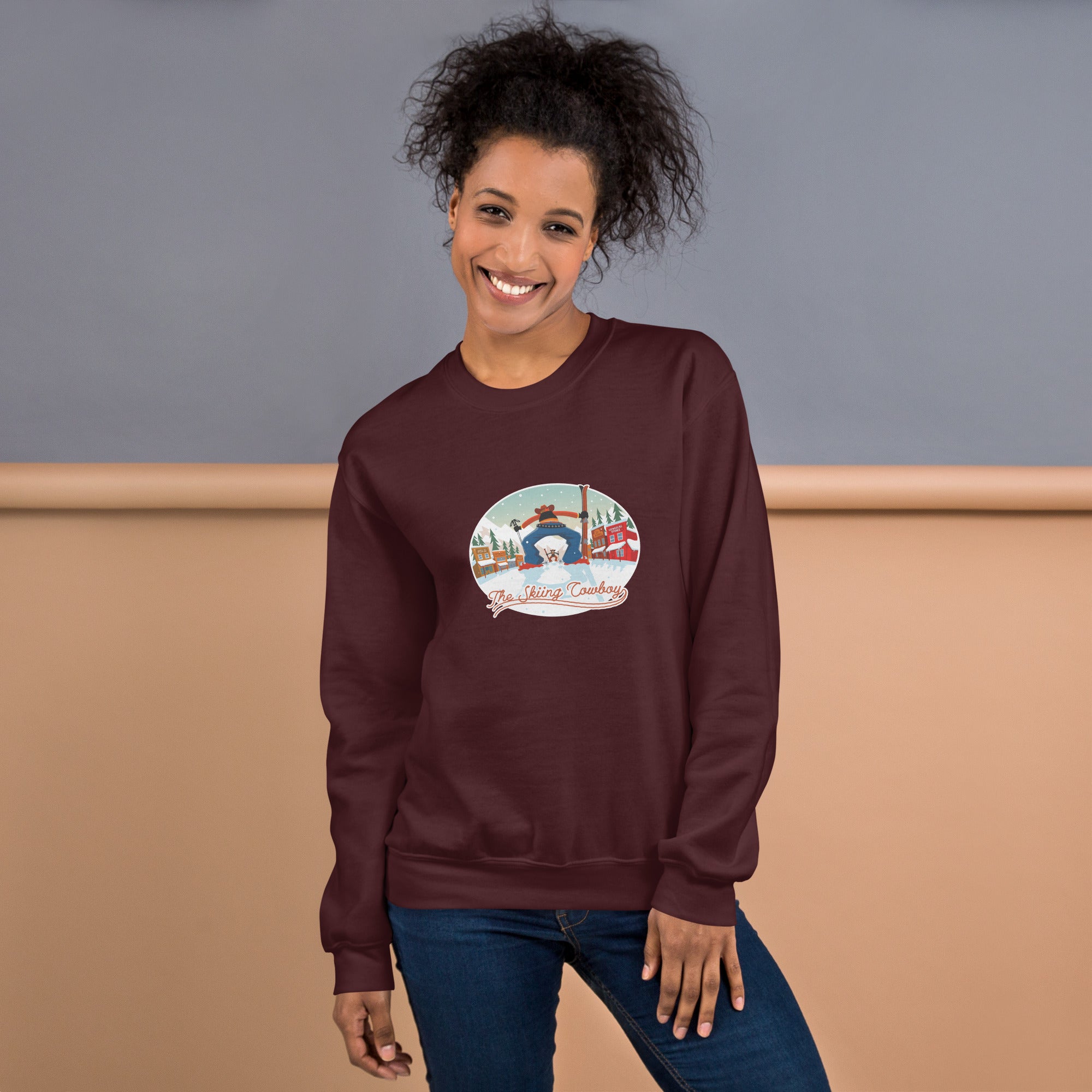 Unisex Sweatshirt Ski Fight at OK Corral on dark colors (front & back)