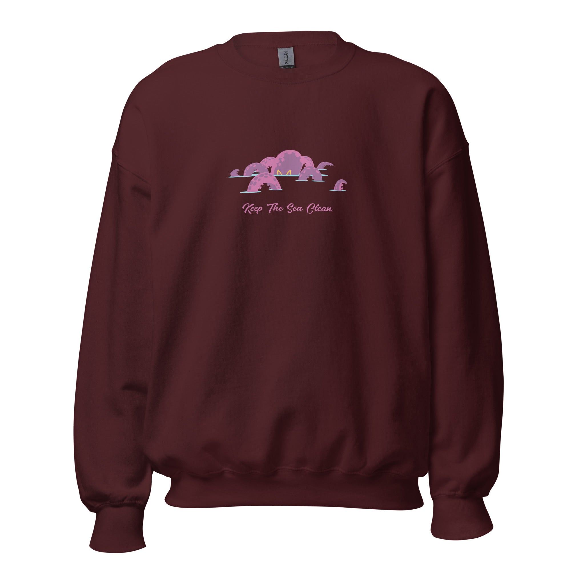 Sweat Unisexe à Col Rond Octopus Purple sur couleurs foncées