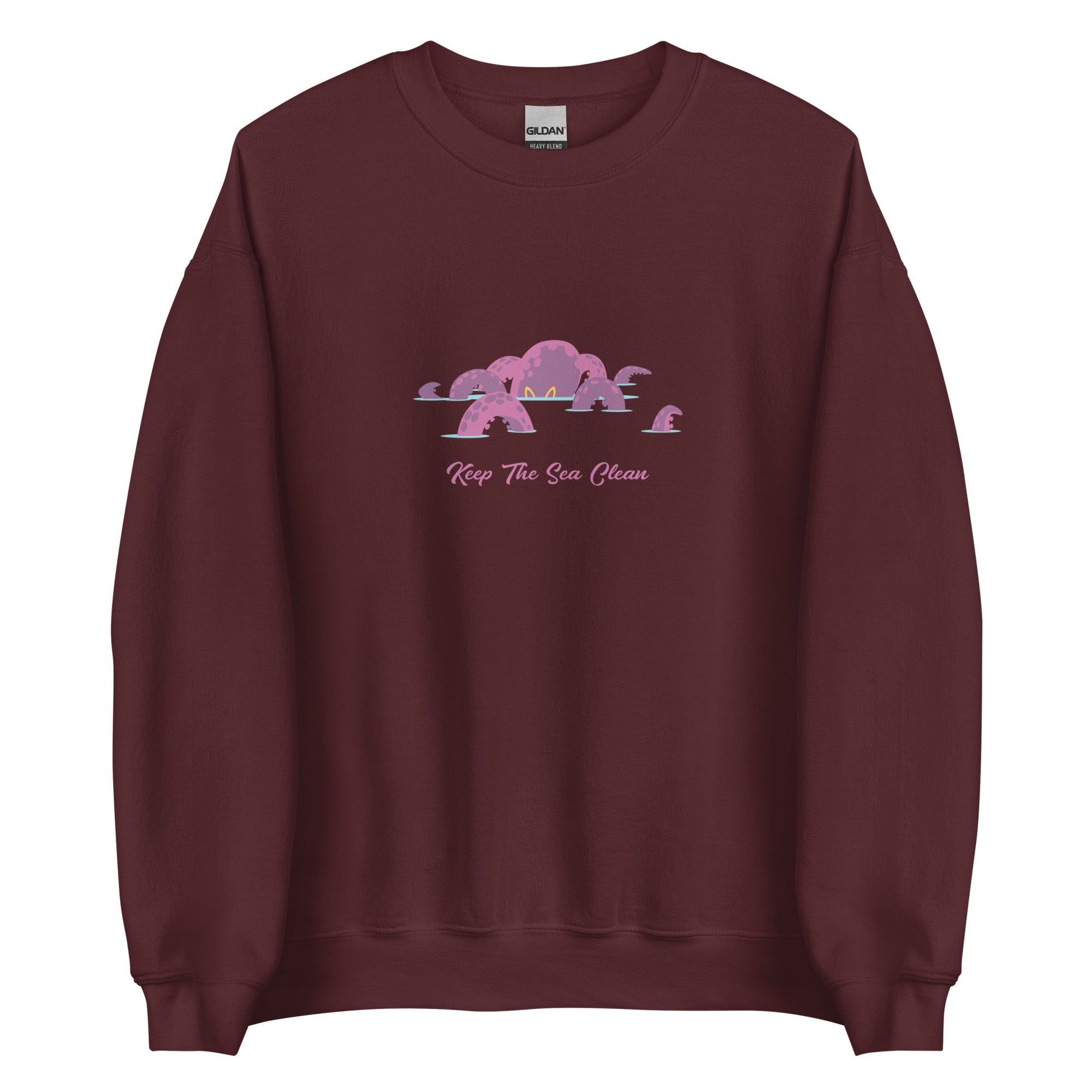 Sweat Unisexe à Col Rond Octopus Purple sur couleurs foncées