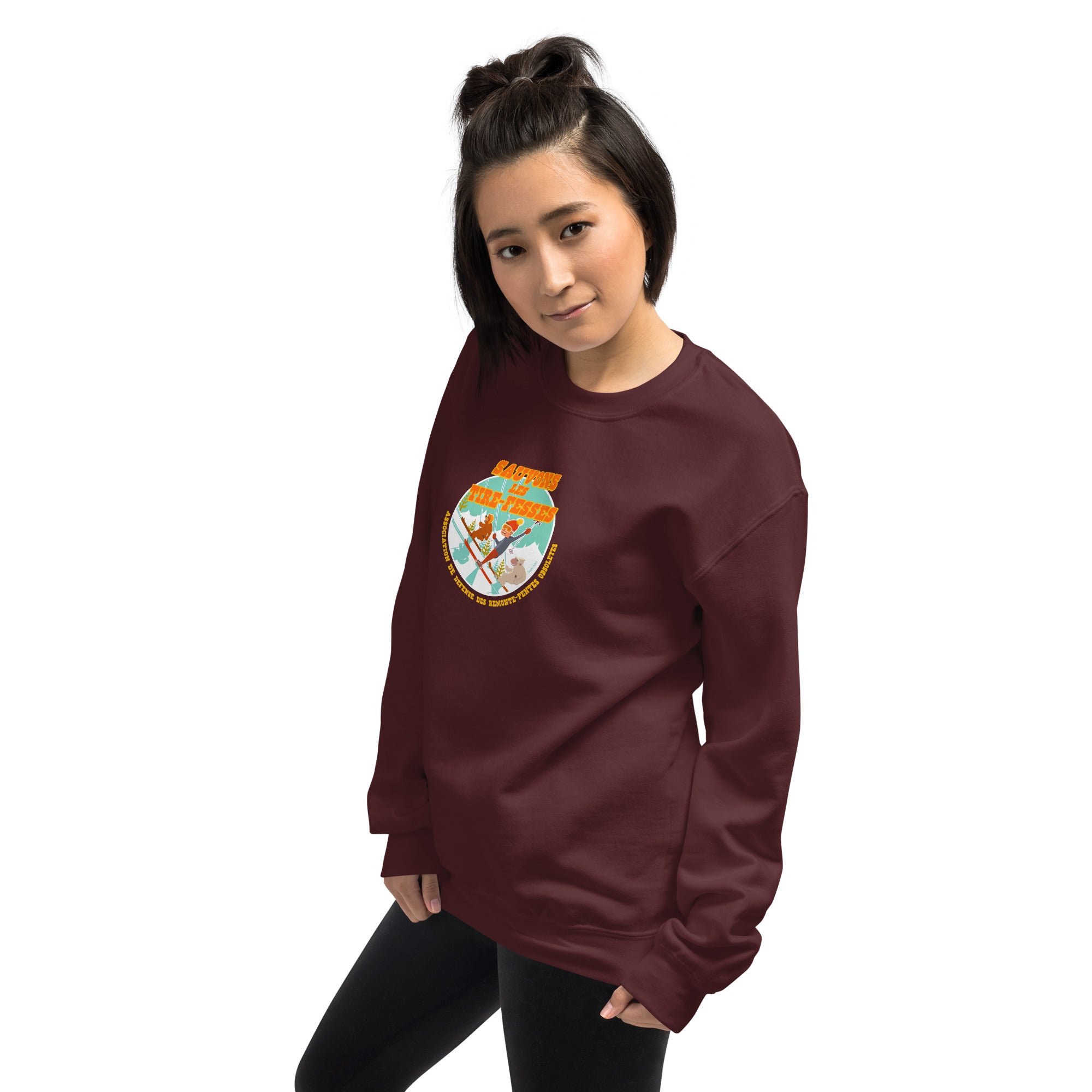 Unisex Sweatshirt Sauvons les Tires-fesses on dark colors (front & back)