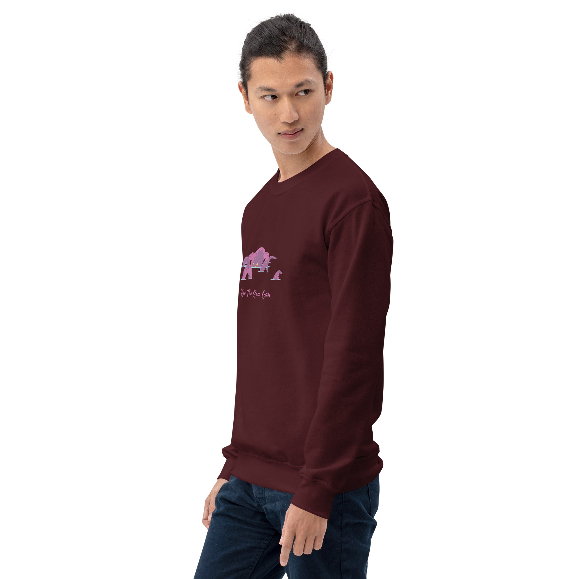 Sweat Unisexe à Col Rond Octopus Purple sur couleurs foncées