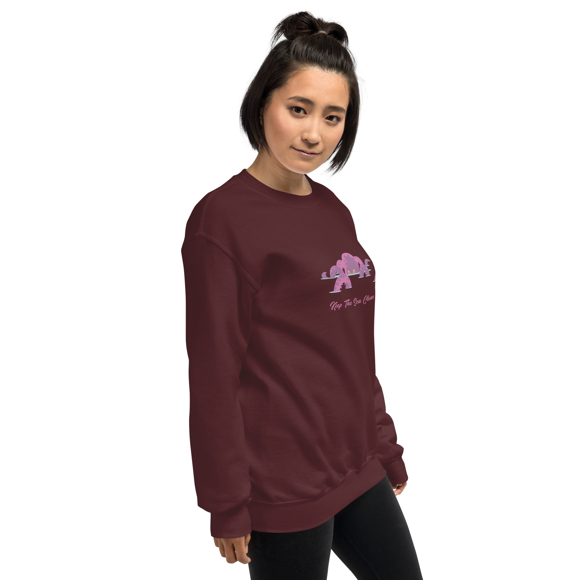 Sweat Unisexe à Col Rond Octopus Purple sur couleurs foncées