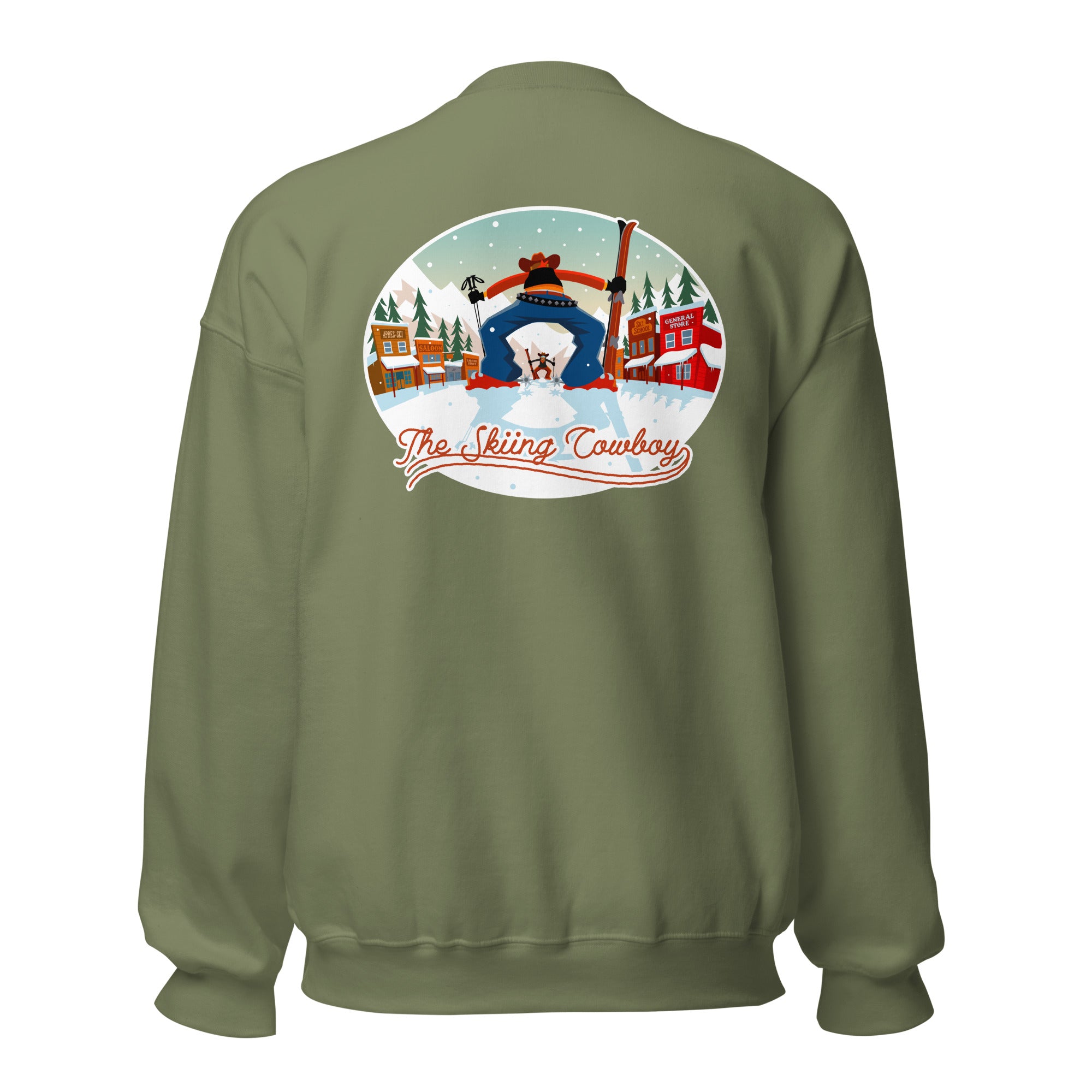 Unisex Sweatshirt Ski Fight at OK Corral on dark colors (front & back)