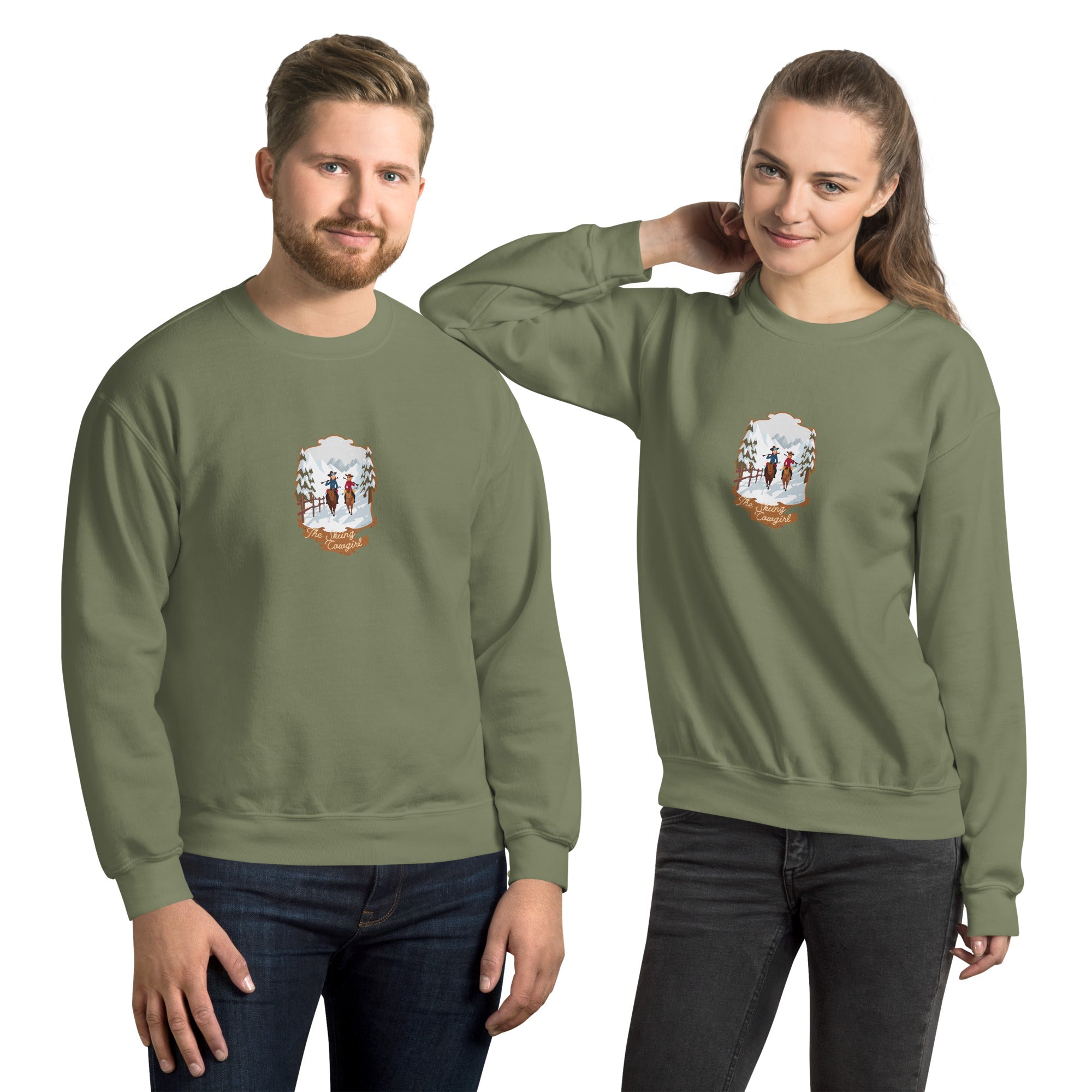 Unisex Sweatshirt The Skiing Cowgirl