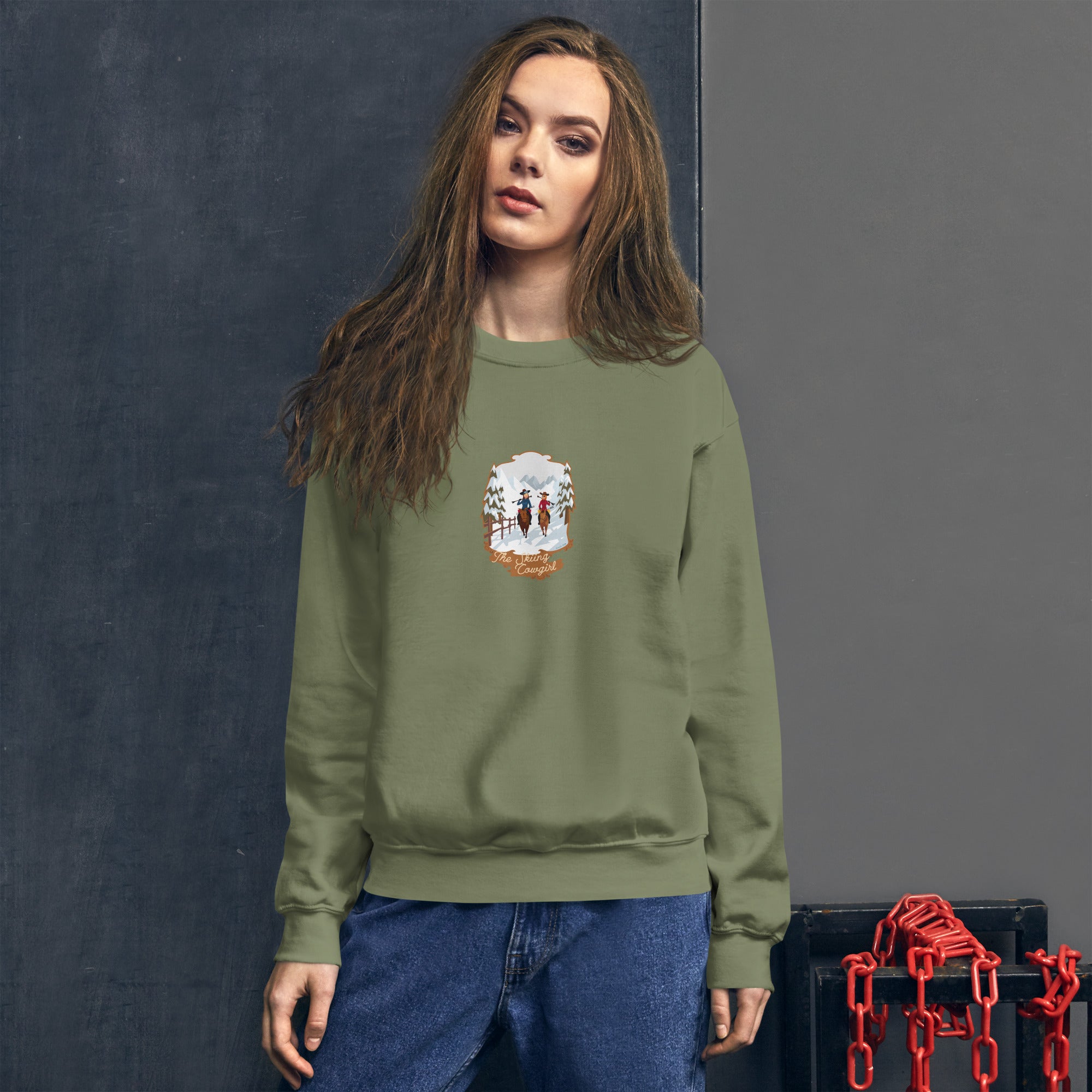 Unisex Sweatshirt The Skiing Cowgirl