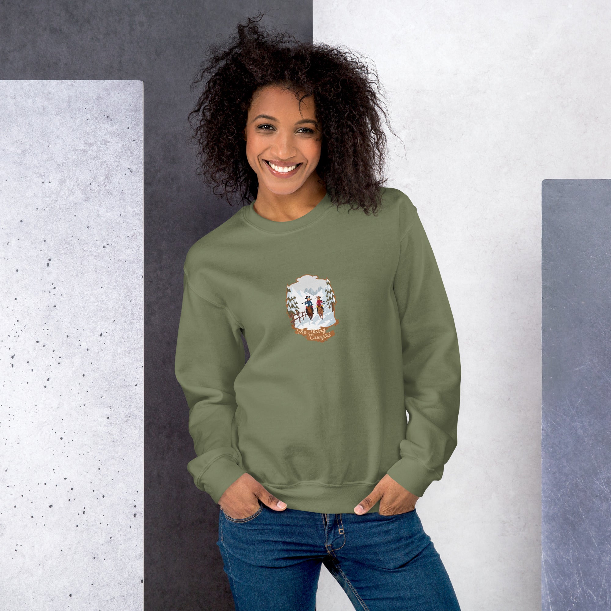 Unisex Sweatshirt The Skiing Cowgirl