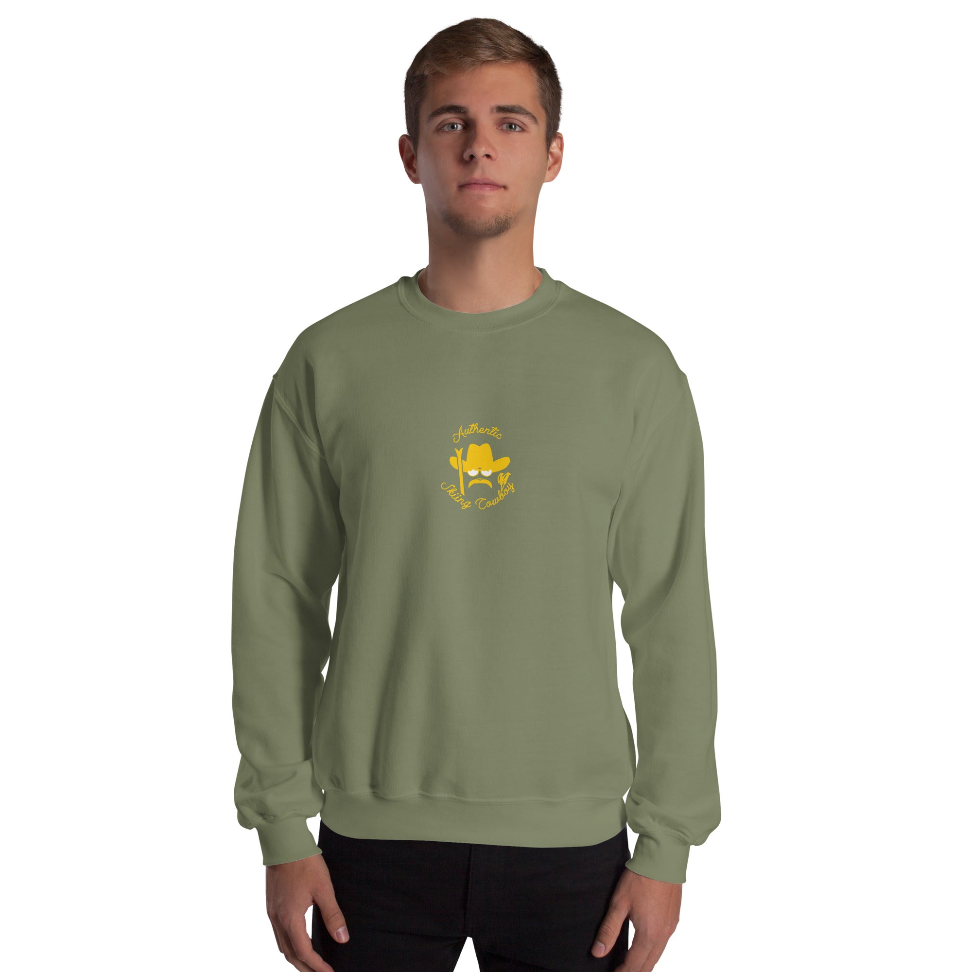 Unisex Sweatshirt Authentic Skiing Cowboy Gold