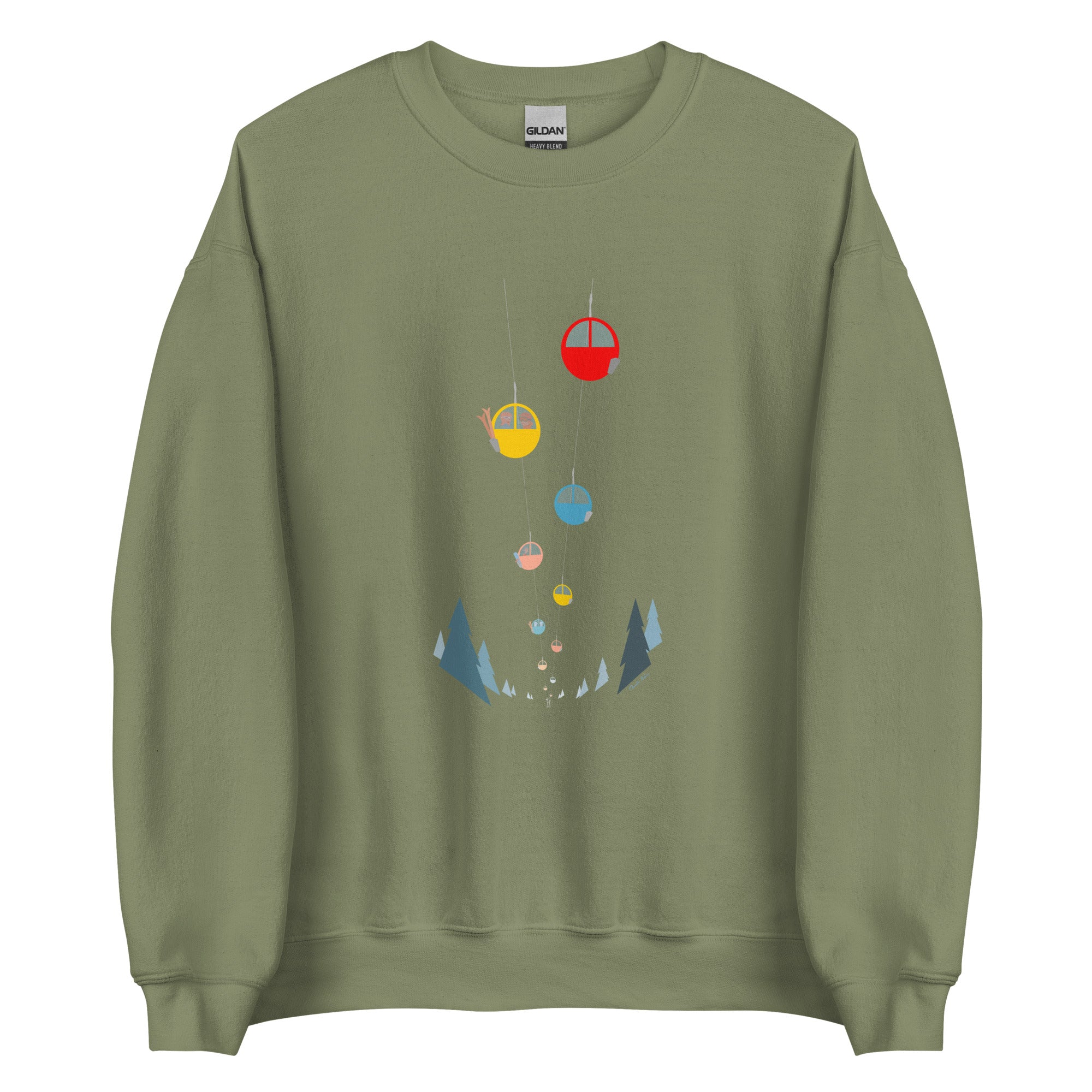 Unisex Sweatshirt Gondolas in the mist on dark colors