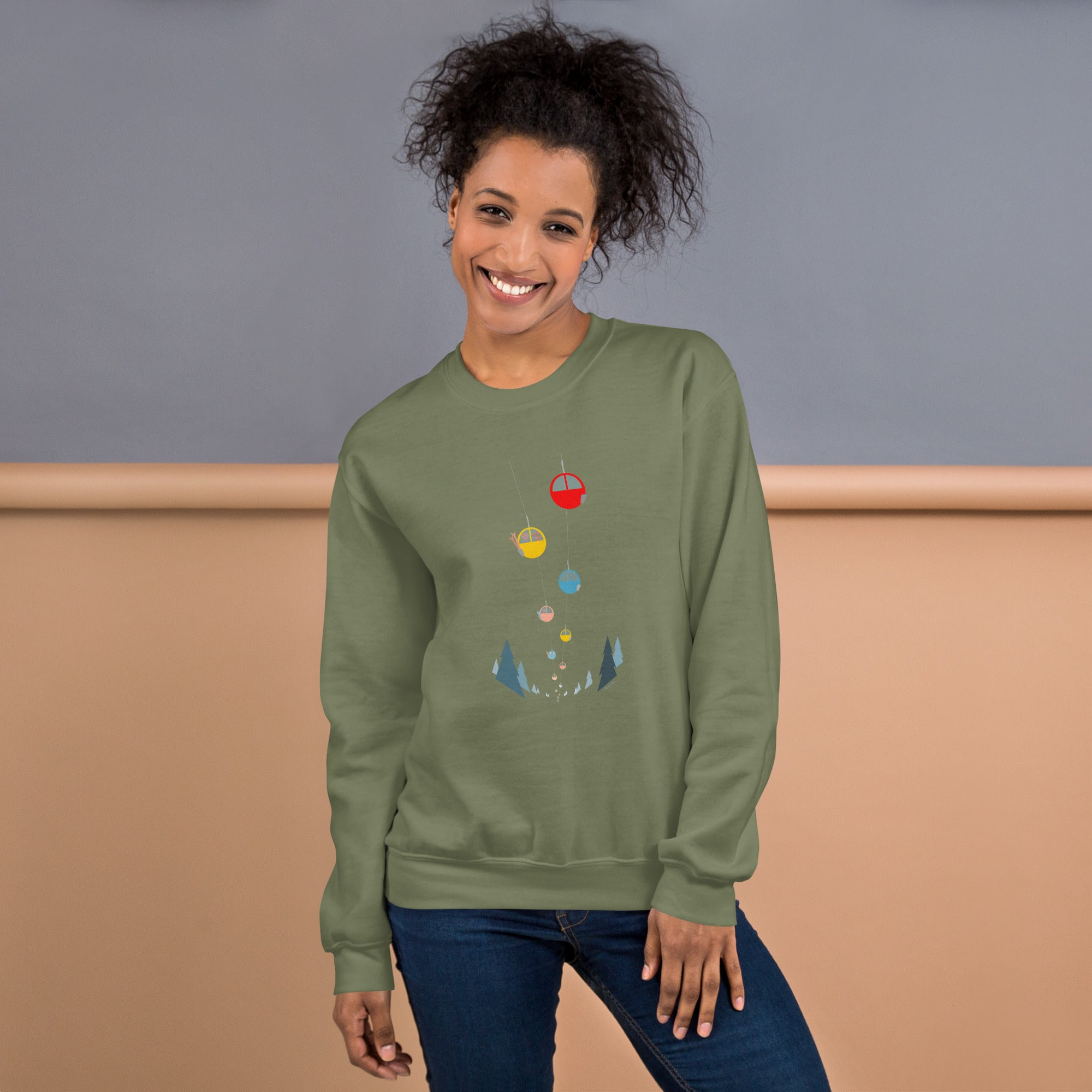 Unisex Sweatshirt Gondolas in the mist on dark colors