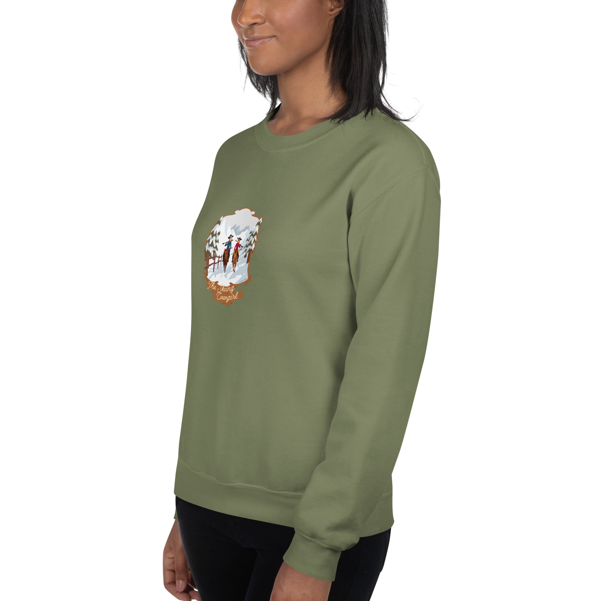 Unisex Sweatshirt The Skiing Cowgirl