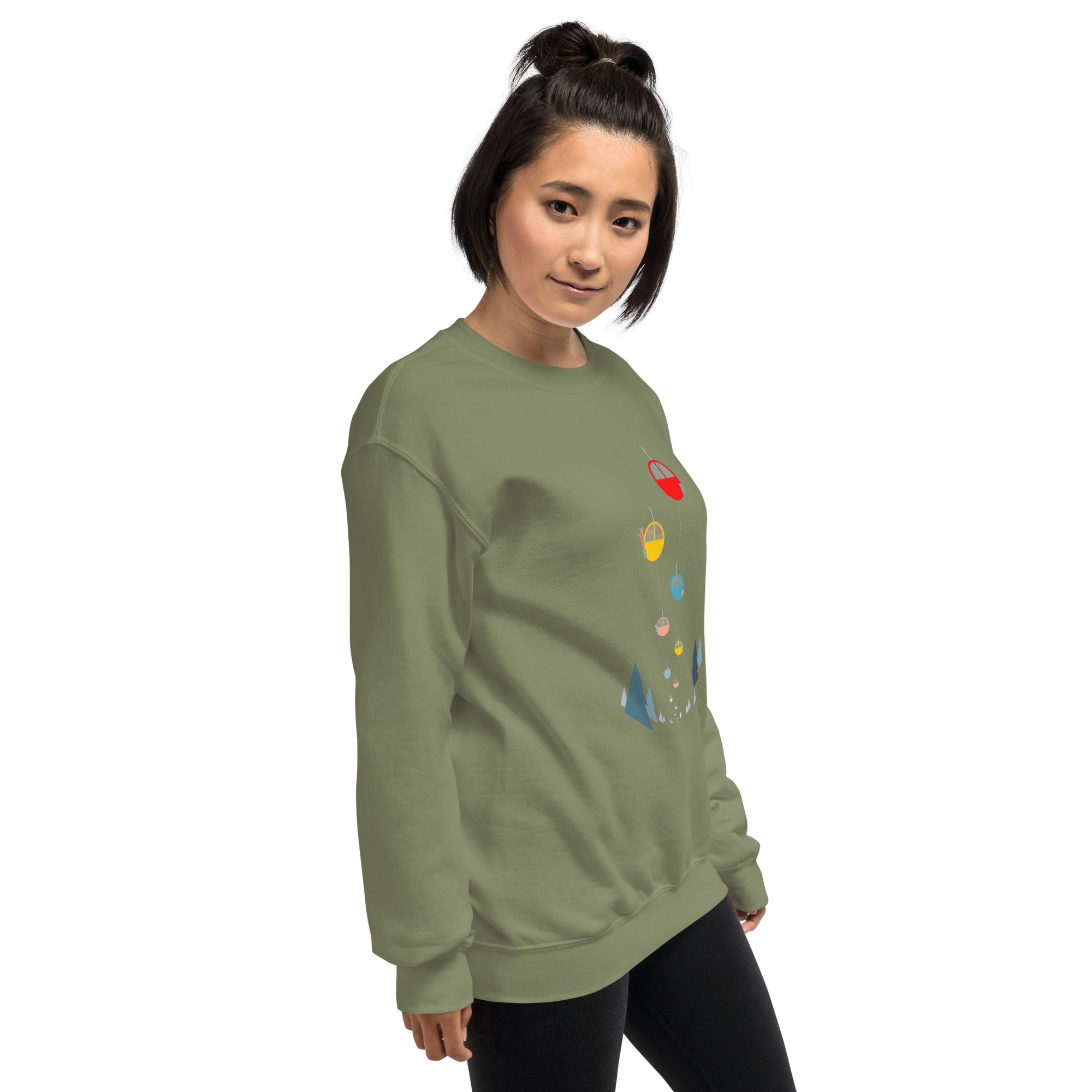 Unisex Sweatshirt Gondolas in the mist on dark colors