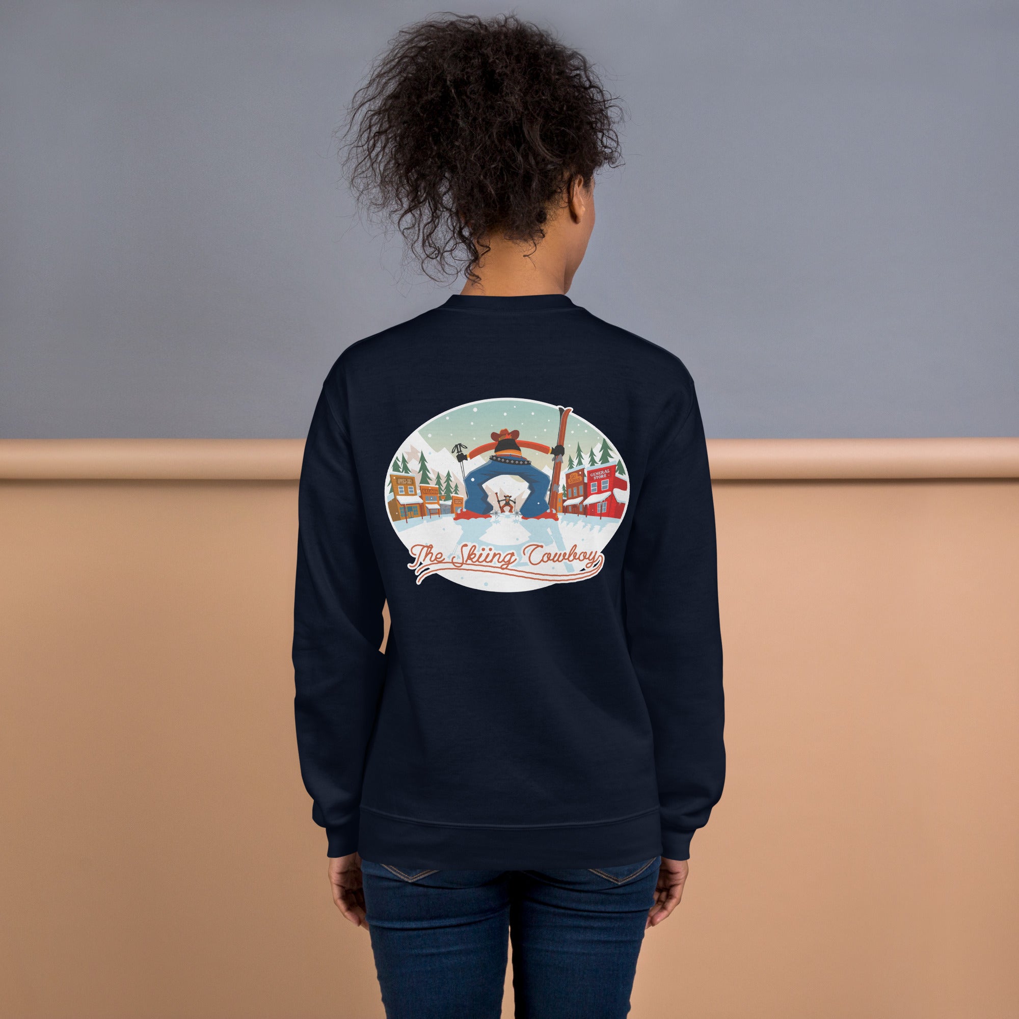 Unisex Sweatshirt Ski Fight at OK Corral on dark colors (front & back)