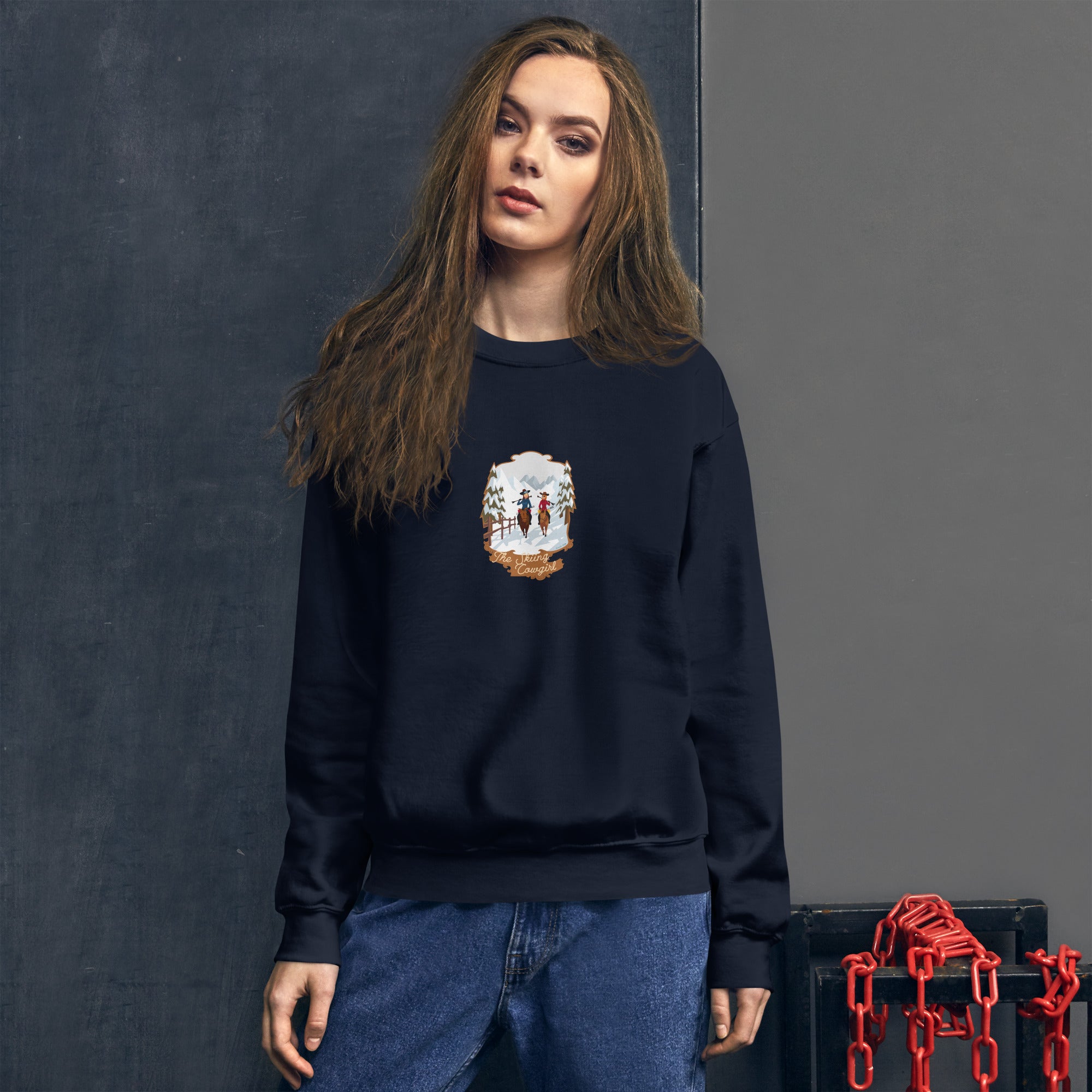 Unisex Sweatshirt The Skiing Cowgirl