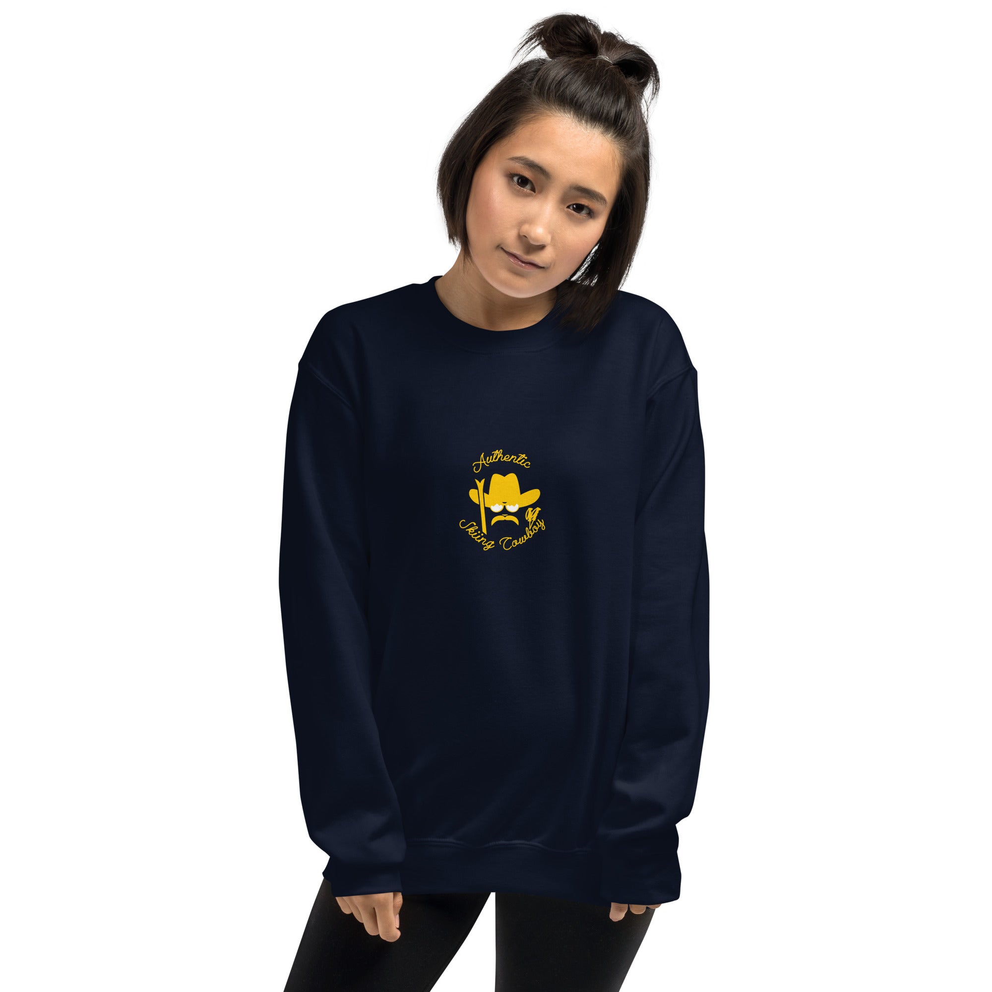 Unisex Sweatshirt Authentic Skiing Cowboy Gold