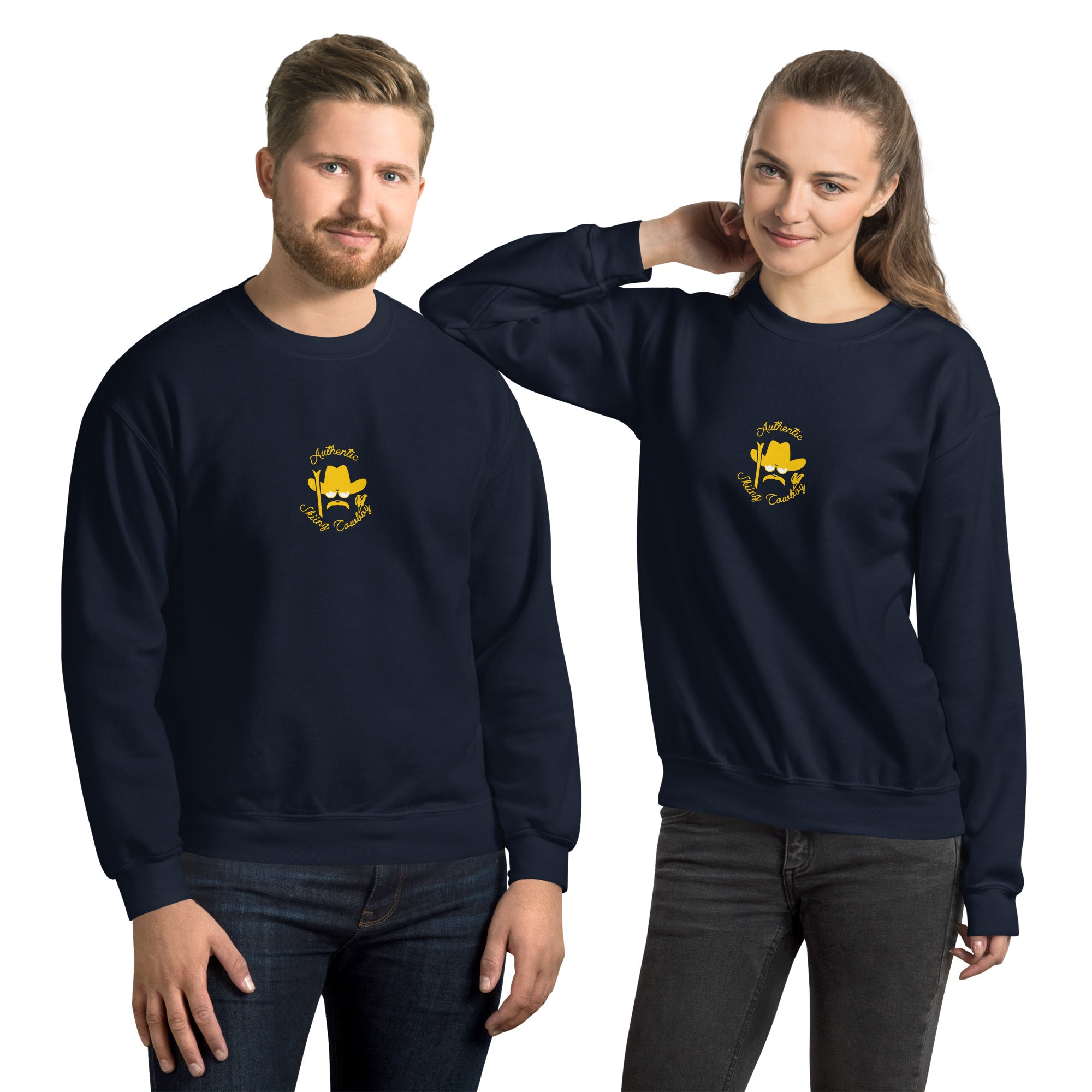 Unisex Sweatshirt Authentic Skiing Cowboy Gold