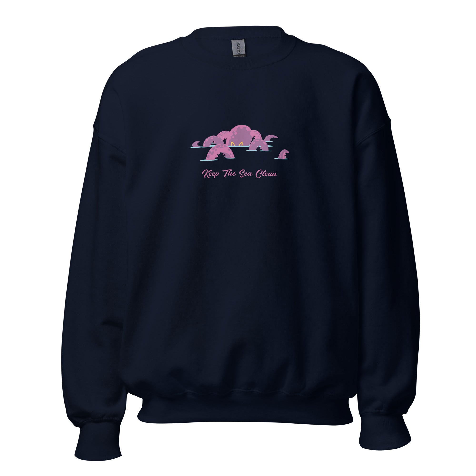 Sweat Unisexe à Col Rond Octopus Purple sur couleurs foncées