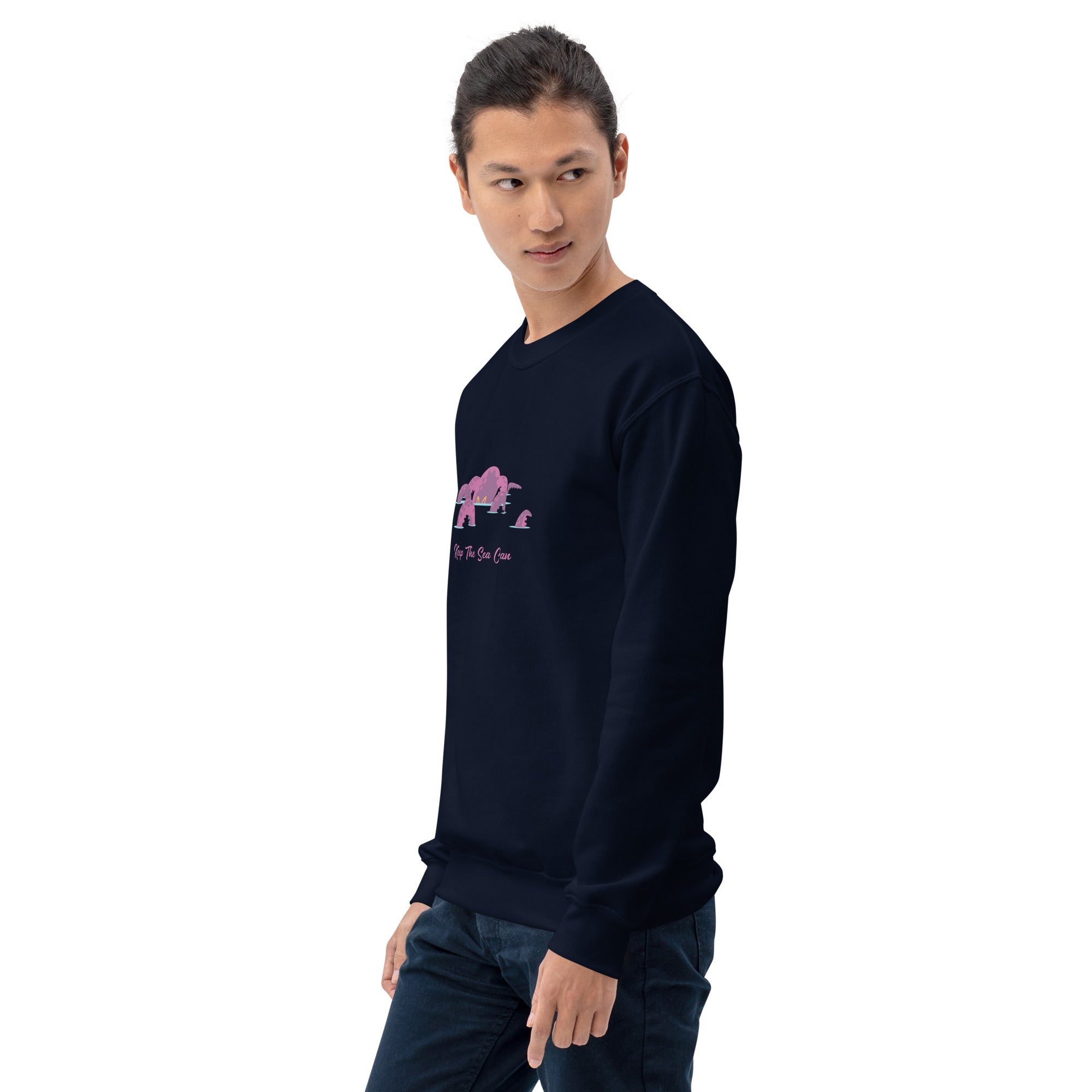 Sweat Unisexe à Col Rond Octopus Purple sur couleurs foncées