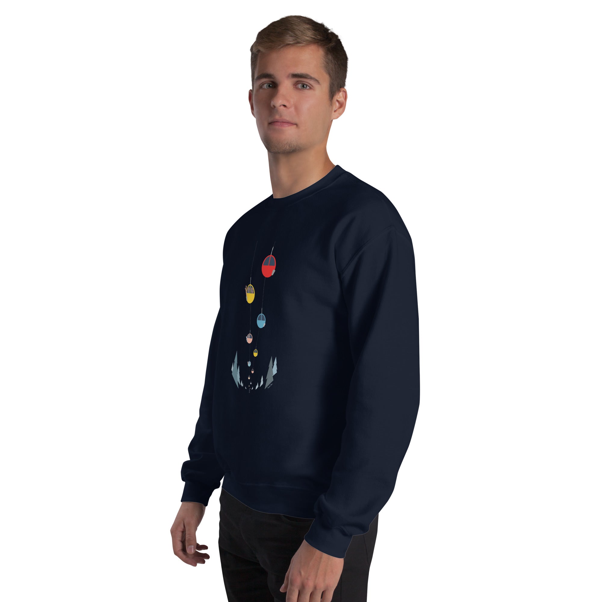 Unisex Sweatshirt Gondolas in the mist on dark colors